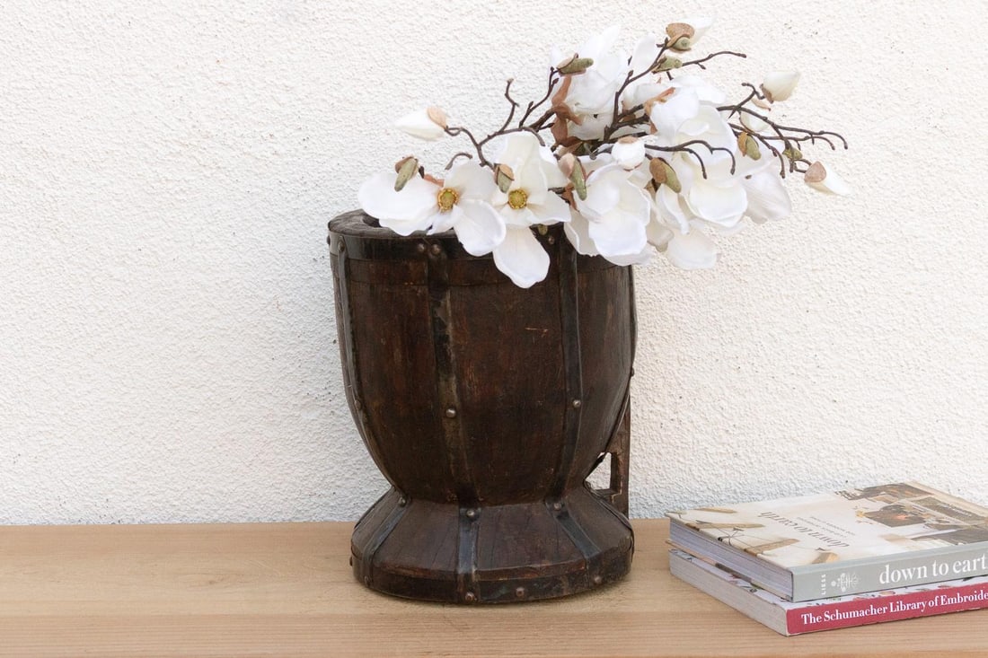 Oversize Vintage Metal Strap Ukali Vessel - 7