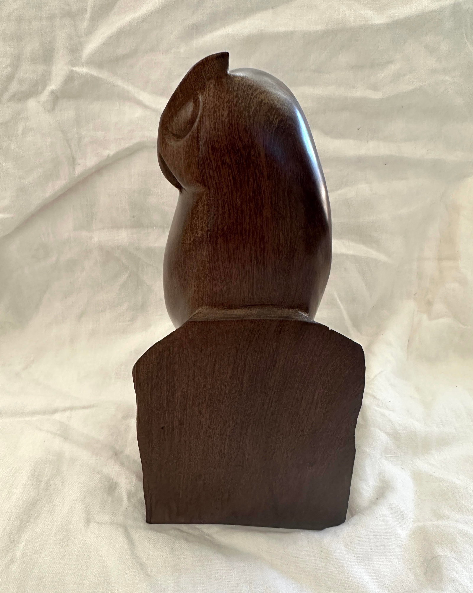 Vintage Hand Carved Ironwood Owl Sculpture - 2