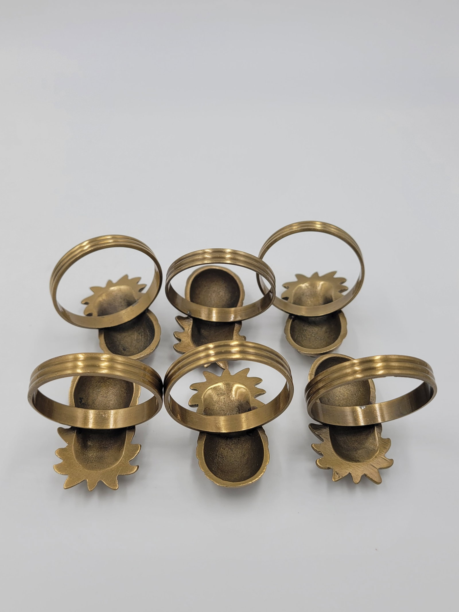 Mid 20th Century Mid-Century Brass Pineapple Napkin Rings - 3