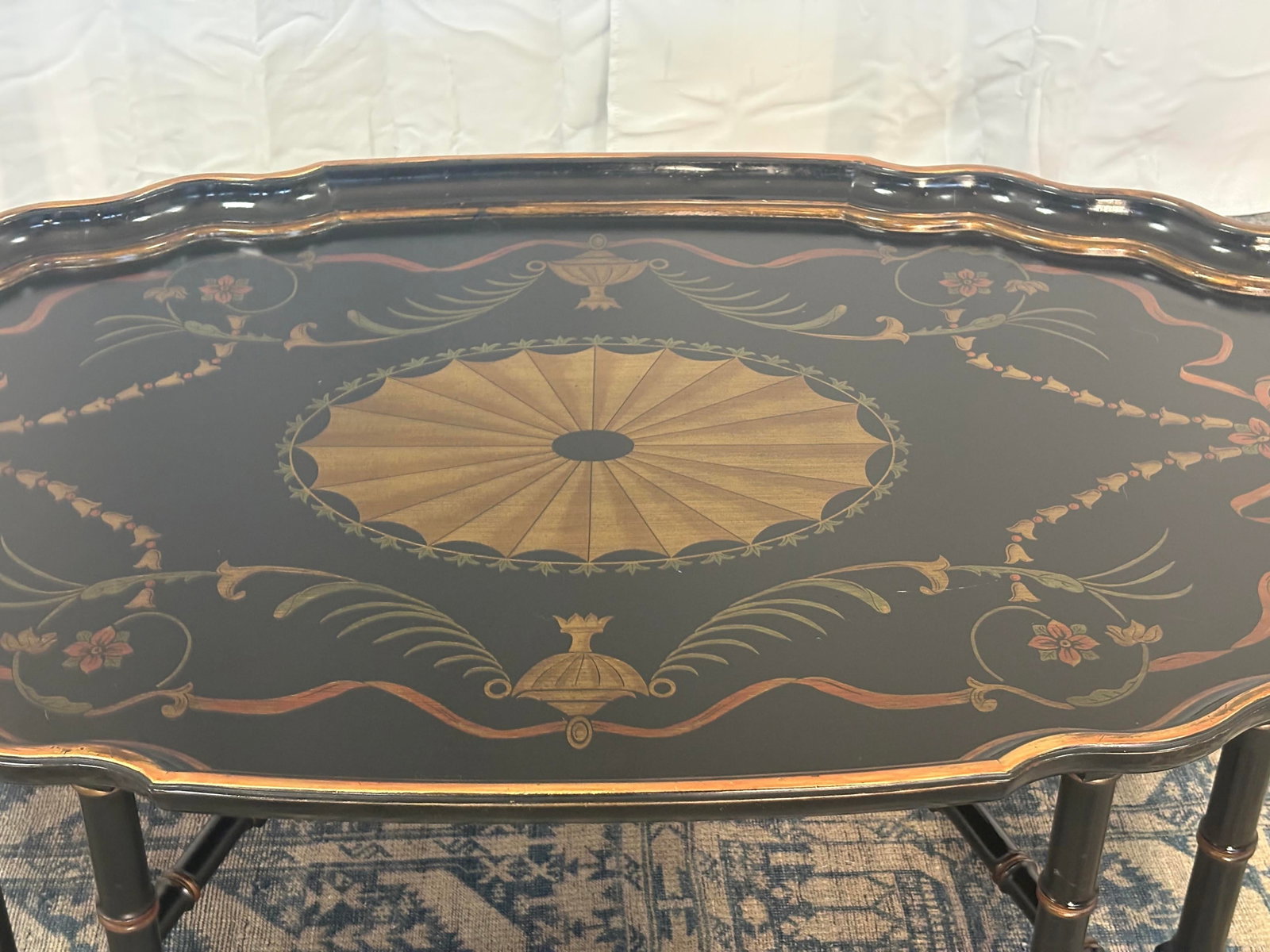Late 20th Century Attributed to Maitland Smith Ebonized Oval Neoclassical Coffee Table - 14