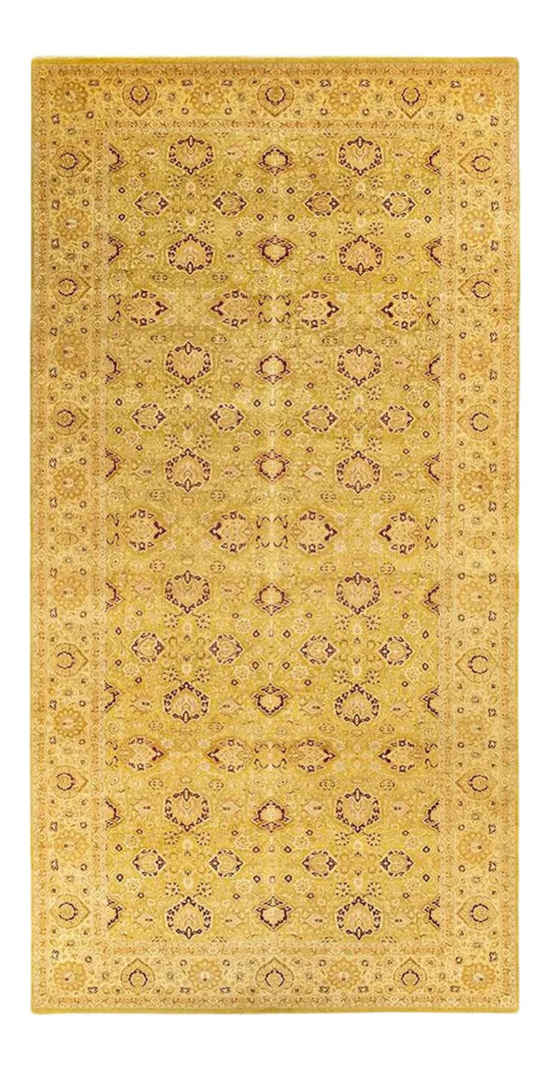 Mogul Collection Hand-Knotted Area Rug - Green 8' 2" x 16' 6": With understated palettes and allover designs, the rugs in the Mogul Collection will bring timeless sophistication to any room. Influenced by a spectrum of Turkish, Indian, and Persian designs, the ar