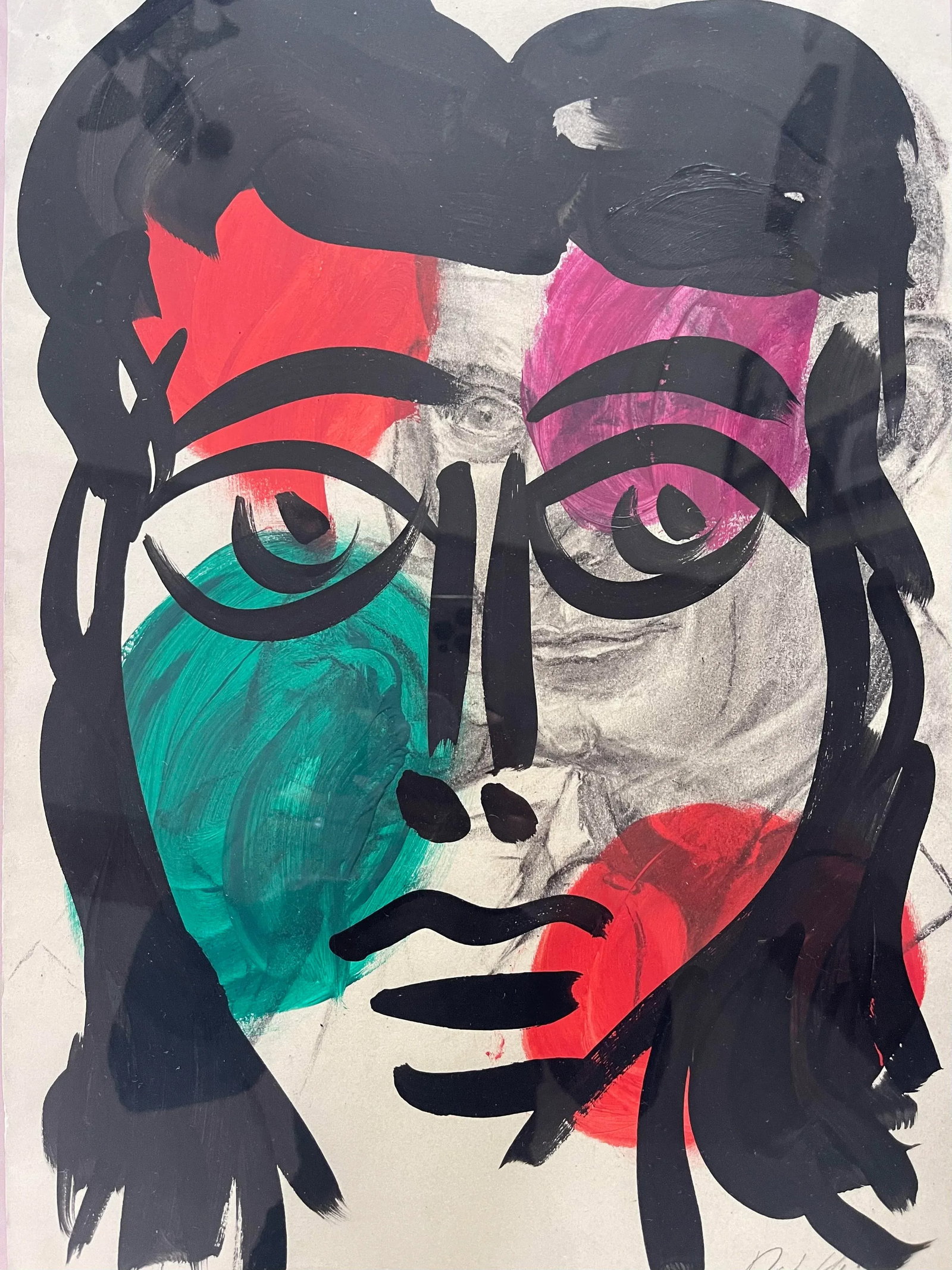 1970s "Me" Abstract Expressionist Artist Portrait Acrylic Painting by Peter Keil, Framed - 7