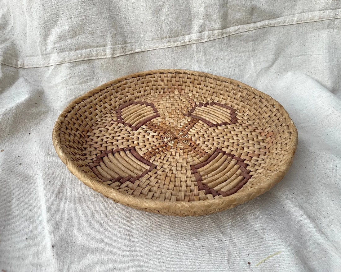 Vintage Woven Raffia/Seagrass Decorative Wall Basket - 5