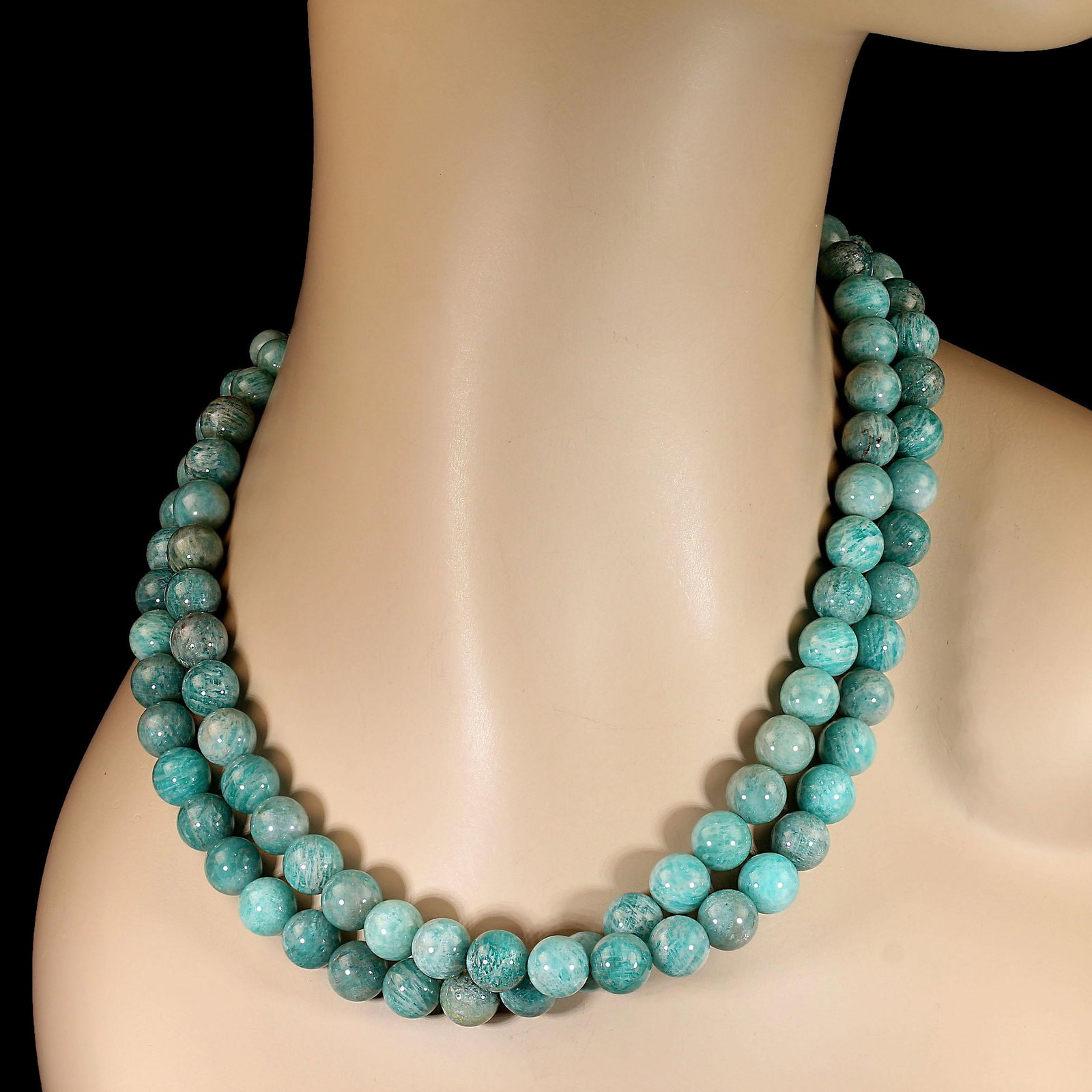 Ajd 19 Inch Peruvian Amazonite Two Strand Necklace - 2