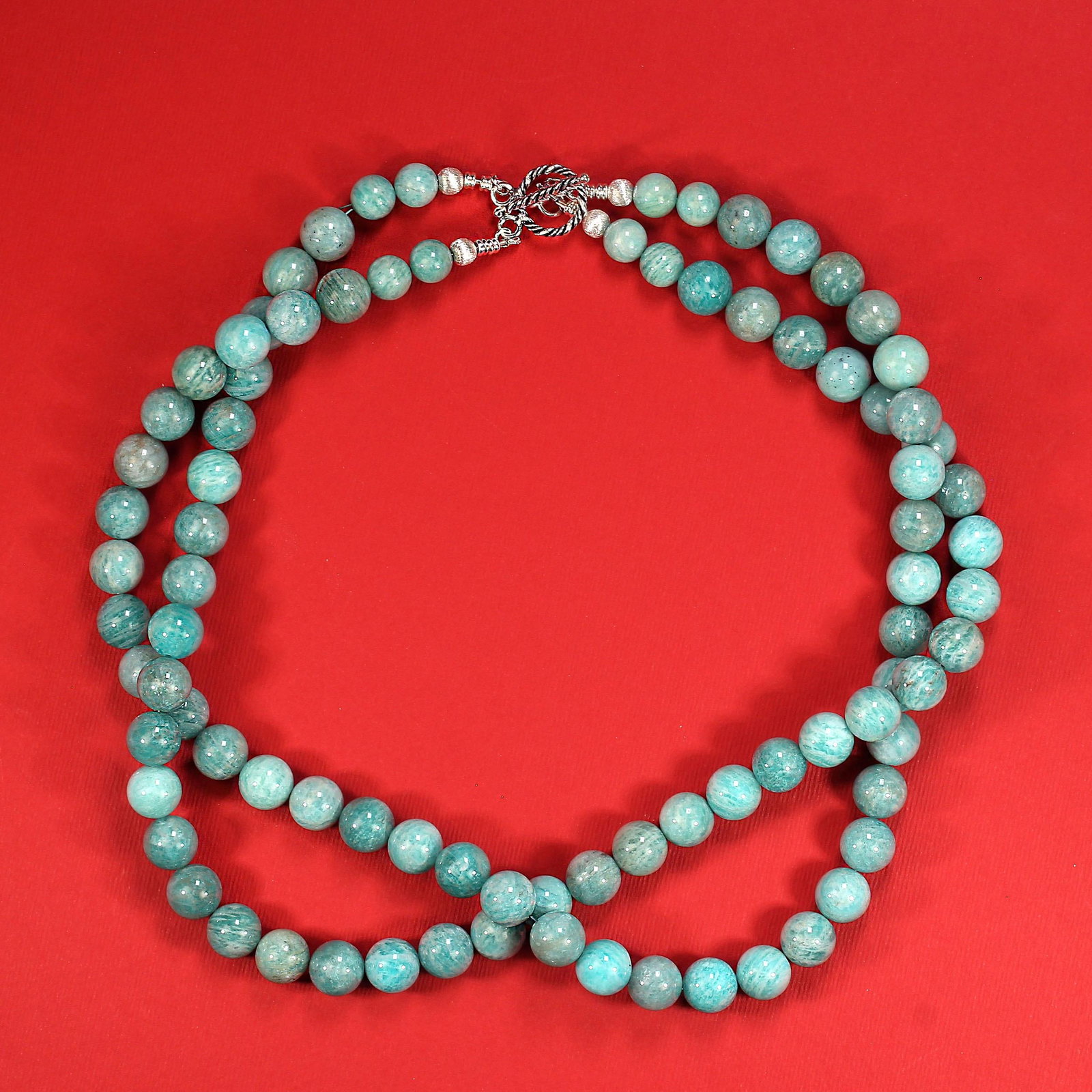 Ajd 19 Inch Peruvian Amazonite Two Strand Necklace - 4
