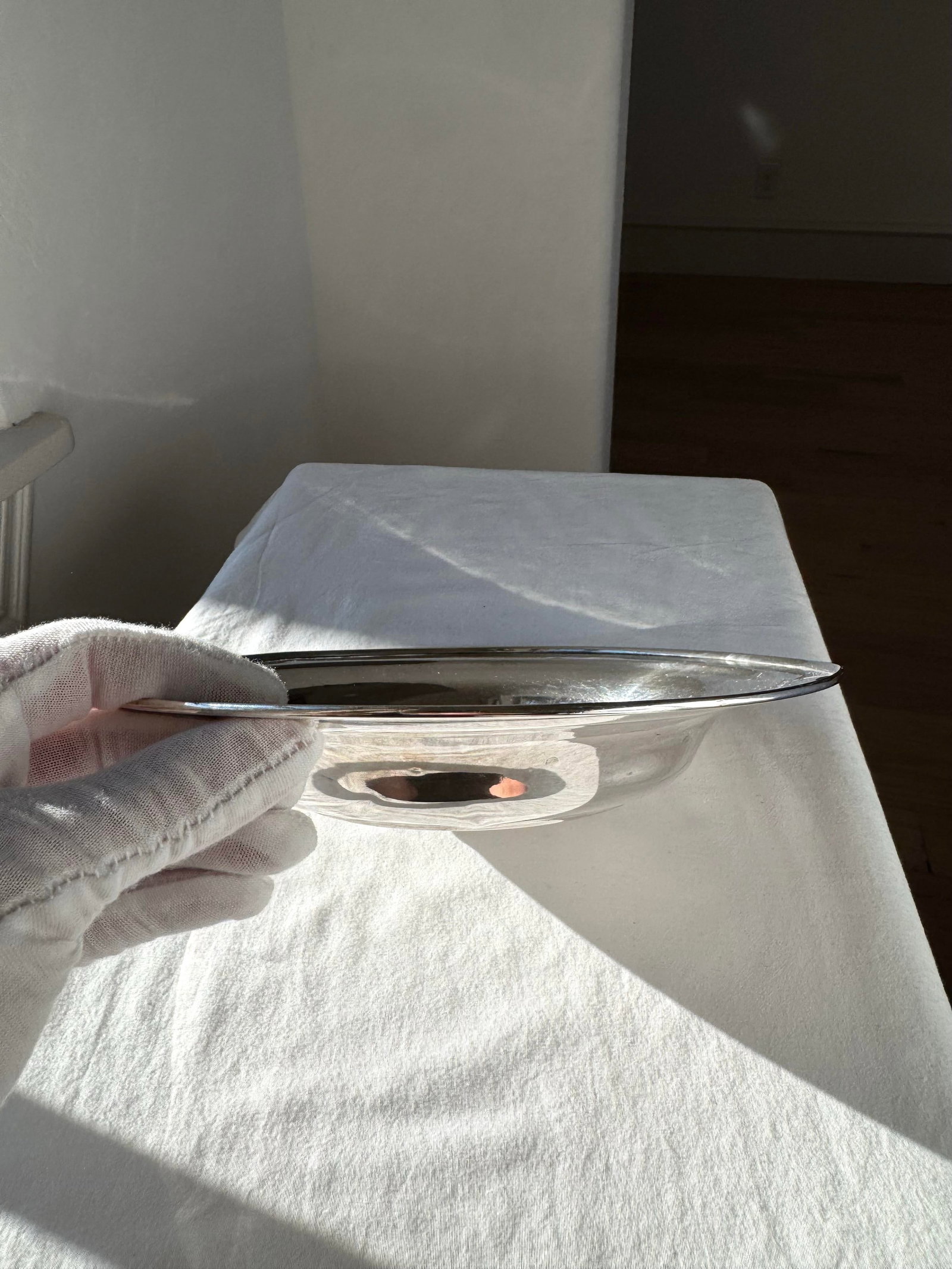 Vintage Sterling Silver Classic Plain Rim Bowl - 3