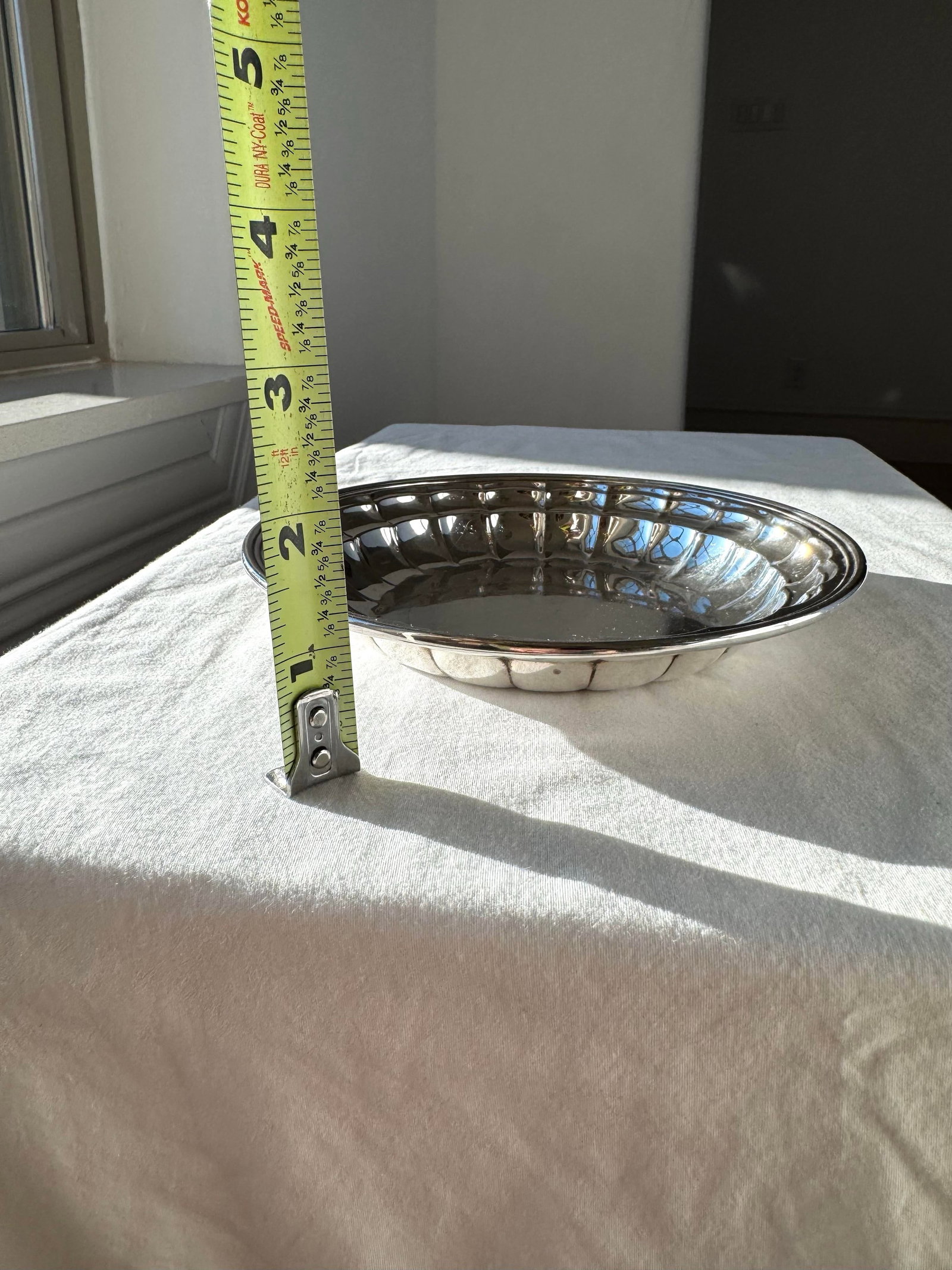 Vintage Sterling Silver Bowl With Fluted Rim, Marked 391 - 8