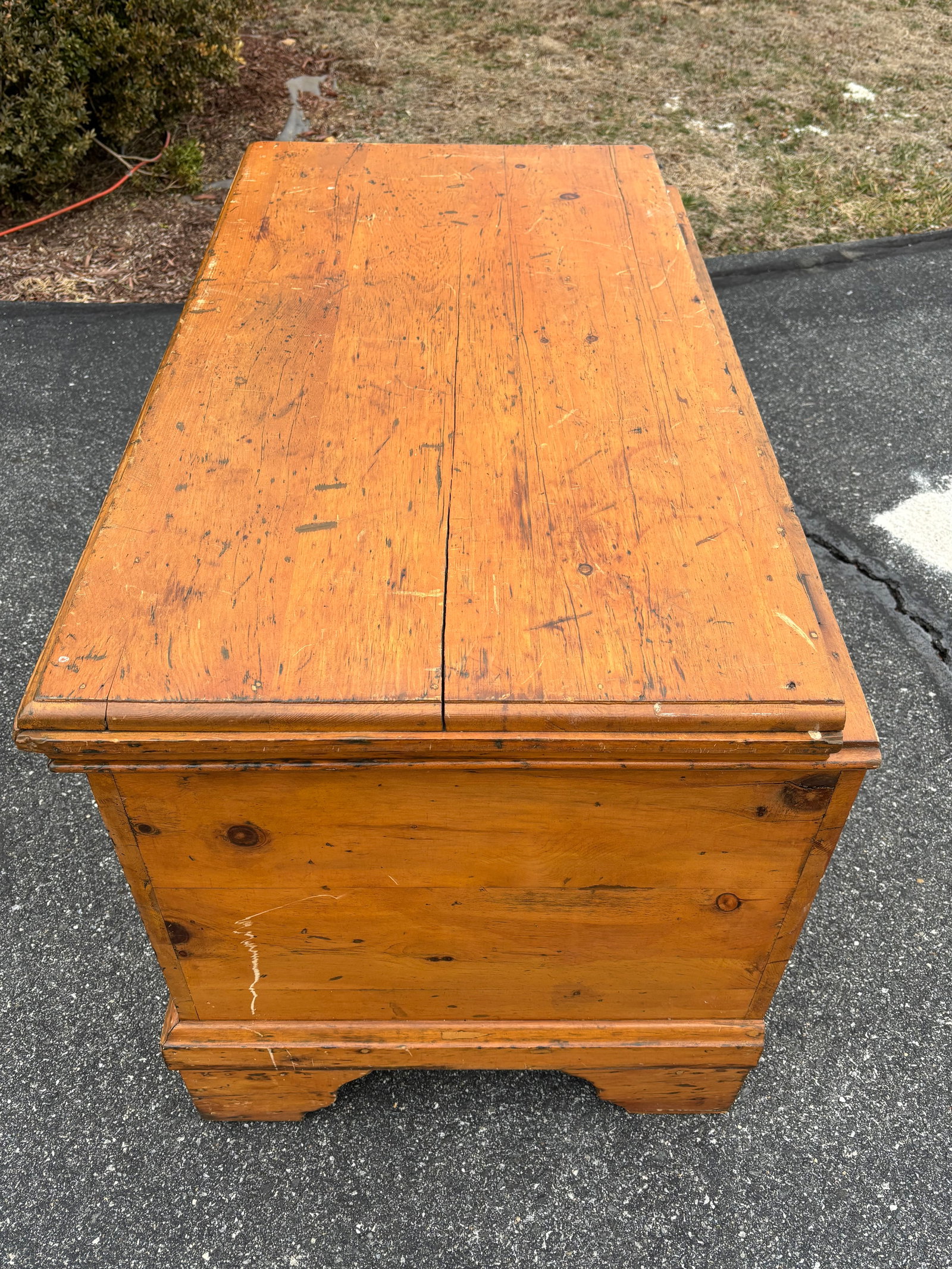 19th C. Highly Detailed English Pine Blanket Chest - 5