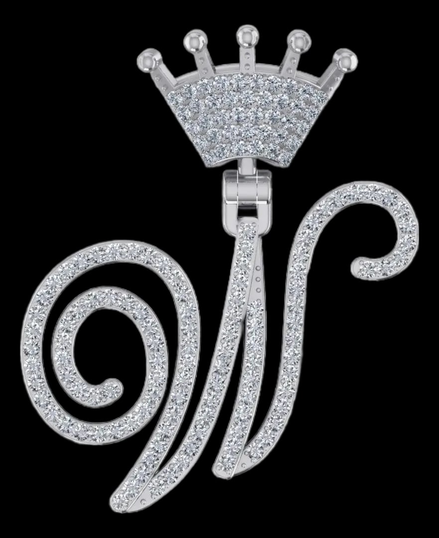 10K White Gold Round Diamond Crown W Letter Initial Pendant 1/4 Cttw: This 10K White Gold Round Diamond Crown W Letter Initial Pendant 1/4 Cttw is a refined diamond necklace crafted in premium yellow gold and set with brilliant-cut diamonds. Designed for layering or