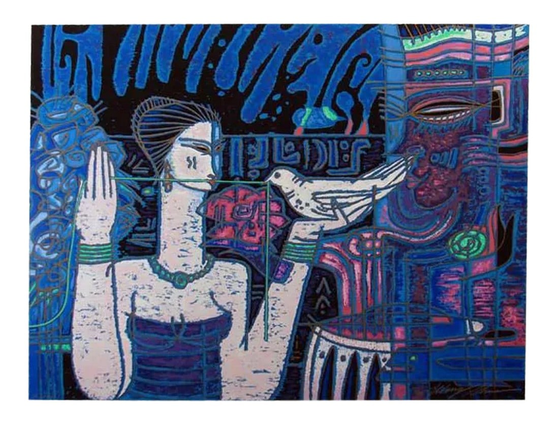 1990s Wong Shue "Message on the Wind" Bird Hand Signed Fine Art Serigraph, Make Offer!: Message On The Wind Original Limited Edition Serigraph on Paper on white Arches in 1989 by Adrian Wong Shue Hand Signed by The Artist Paper Size: 22" x 28" Image Size: 18" x 24" Edition Size: 300