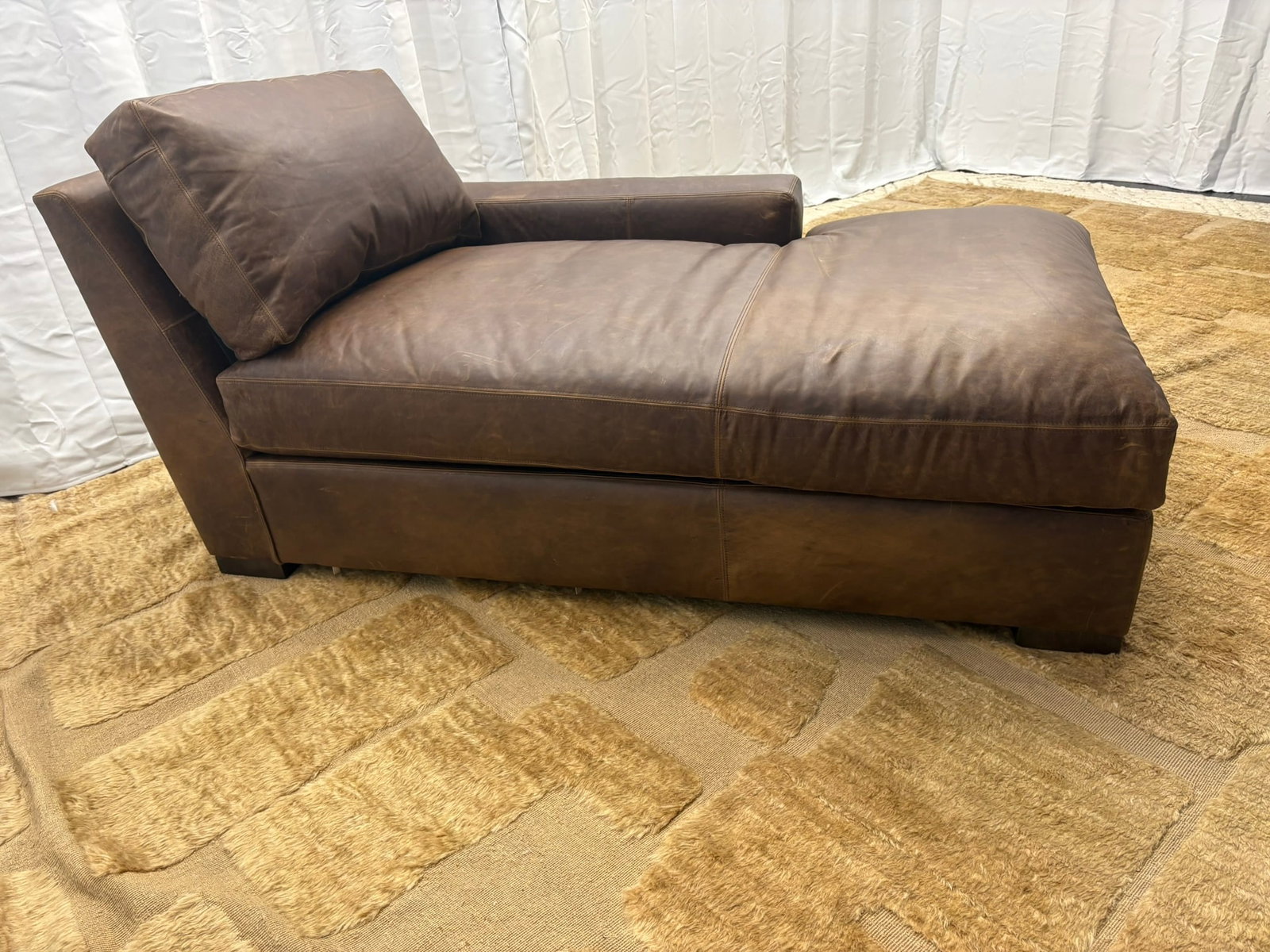 Rh Maxwell Leather Right-Arm Chaise - 15