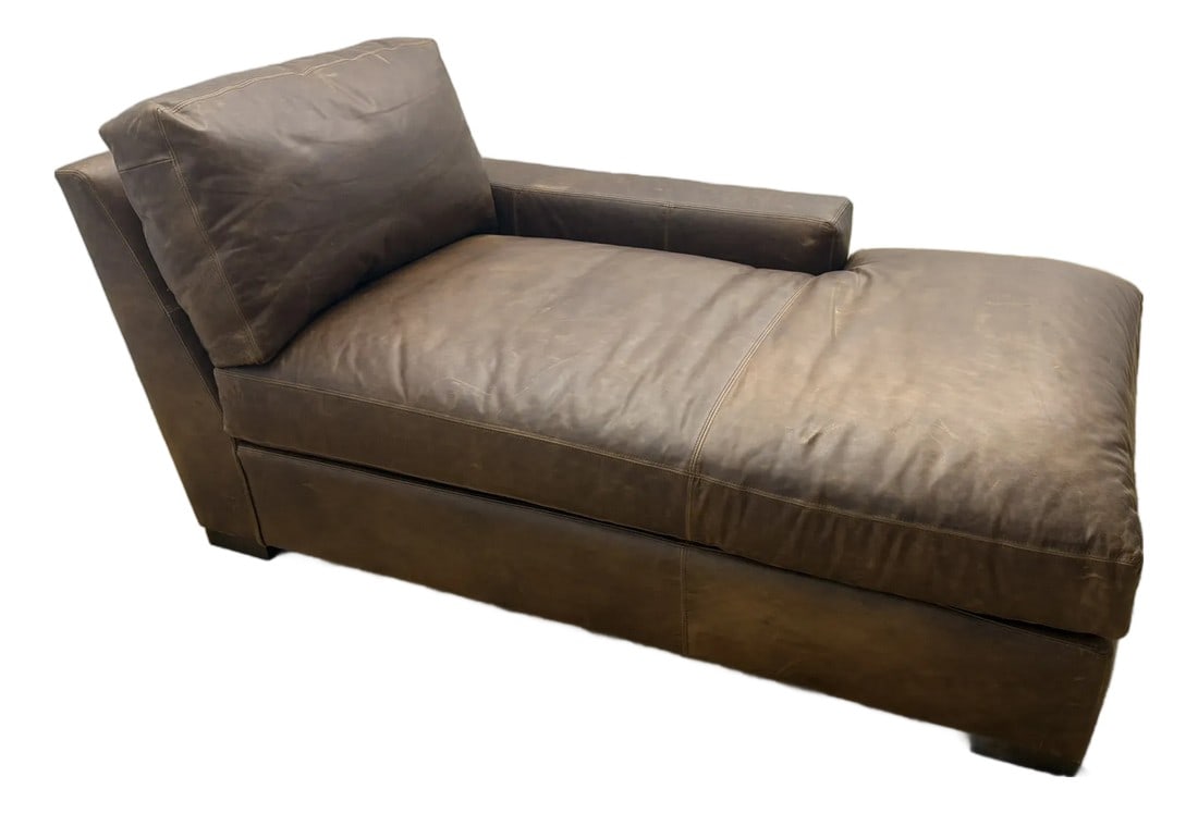 Rh Maxwell Leather Right-Arm Chaise: RH Restoration Hardware Maxwell Leather Right-Arm Chaise Italian Berkshire | Cocoa Luxe Depth | December 2025 Production Excellent Staging Condition â”€â”€â”€&