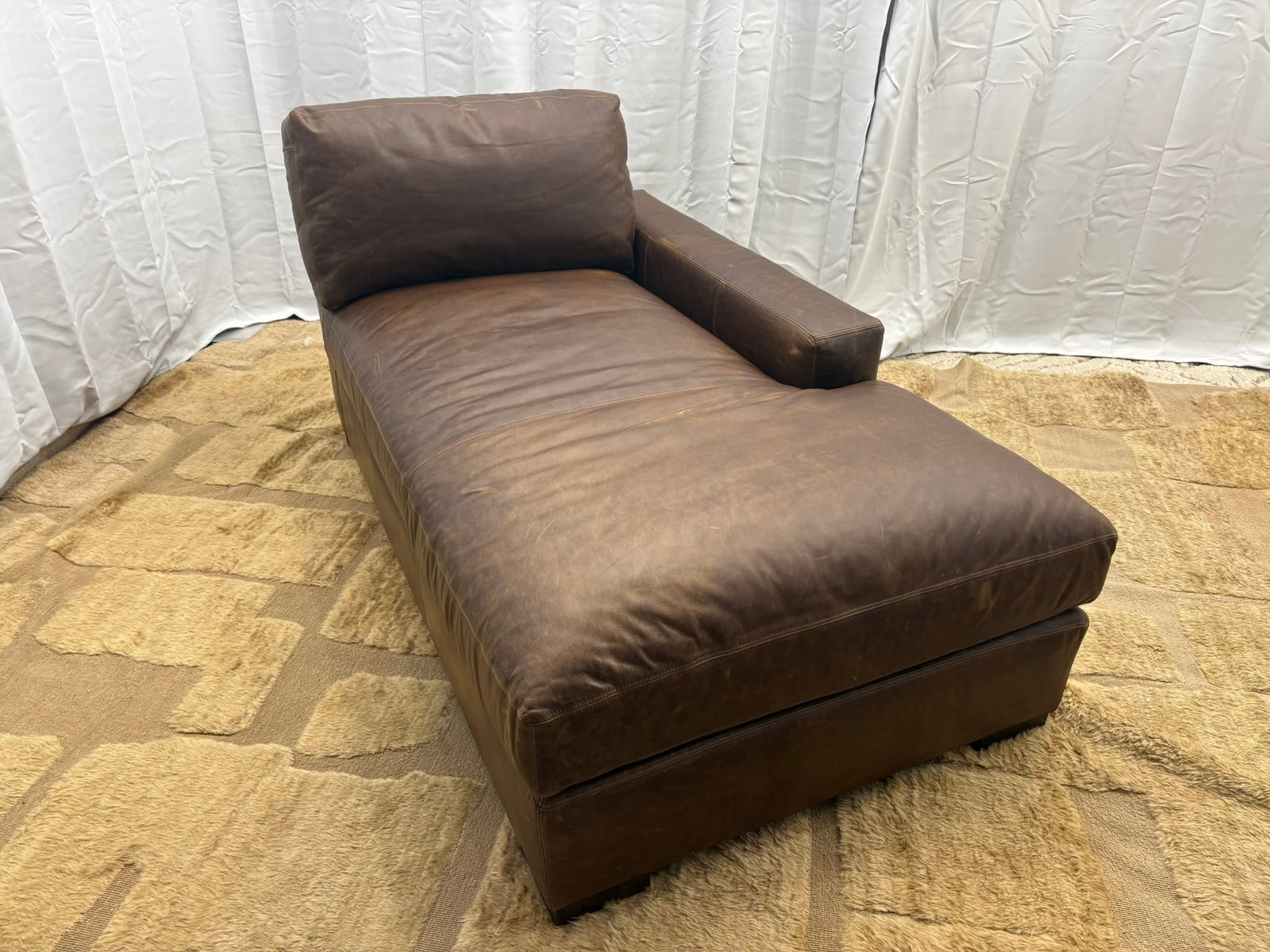 Rh Maxwell Leather Right-Arm Chaise - 4