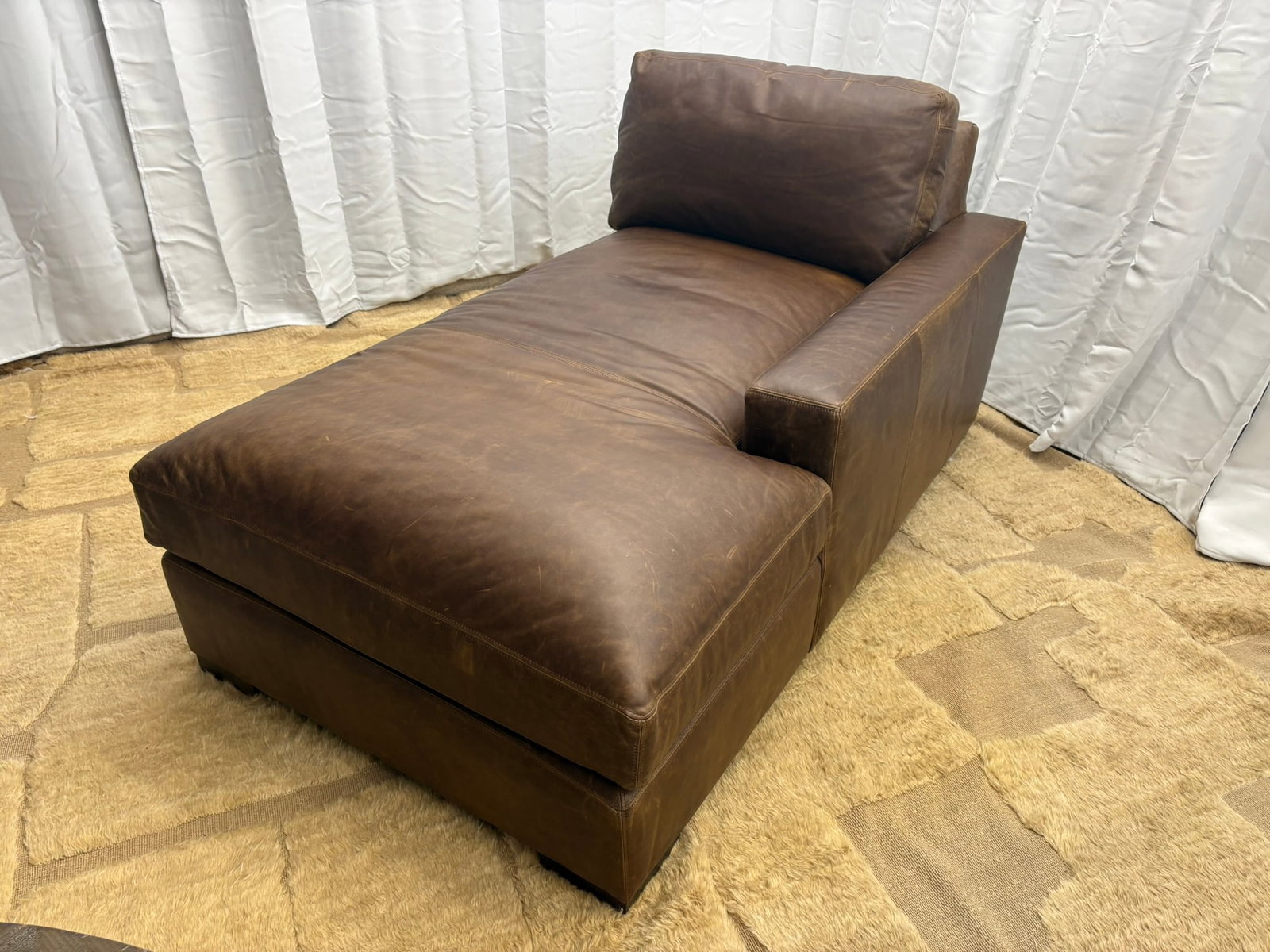 Rh Maxwell Leather Right-Arm Chaise - 5