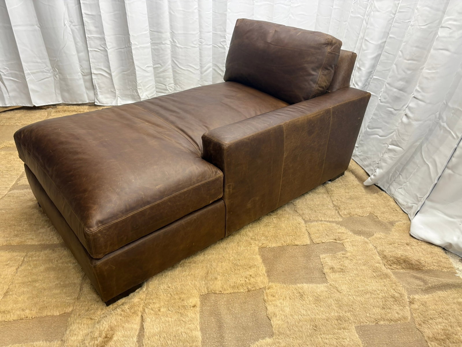 Rh Maxwell Leather Right-Arm Chaise - 7