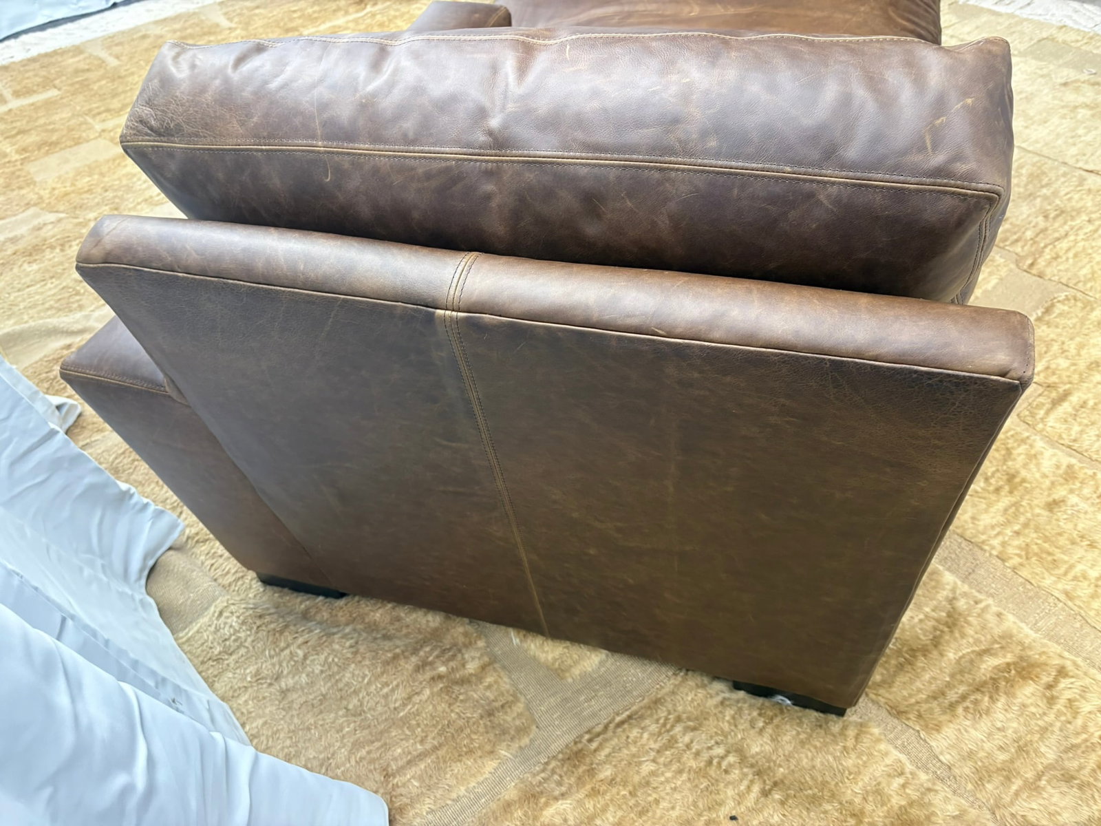 Rh Maxwell Leather Right-Arm Chaise - 8