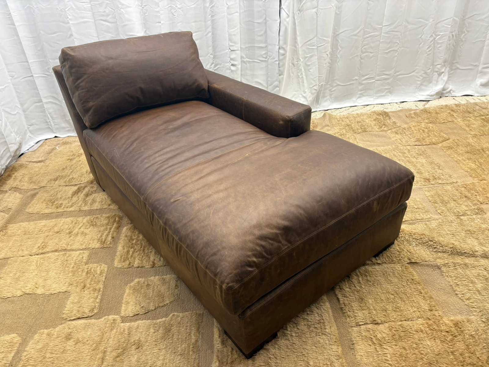 Rh Maxwell Leather Right-Arm Chaise - 9