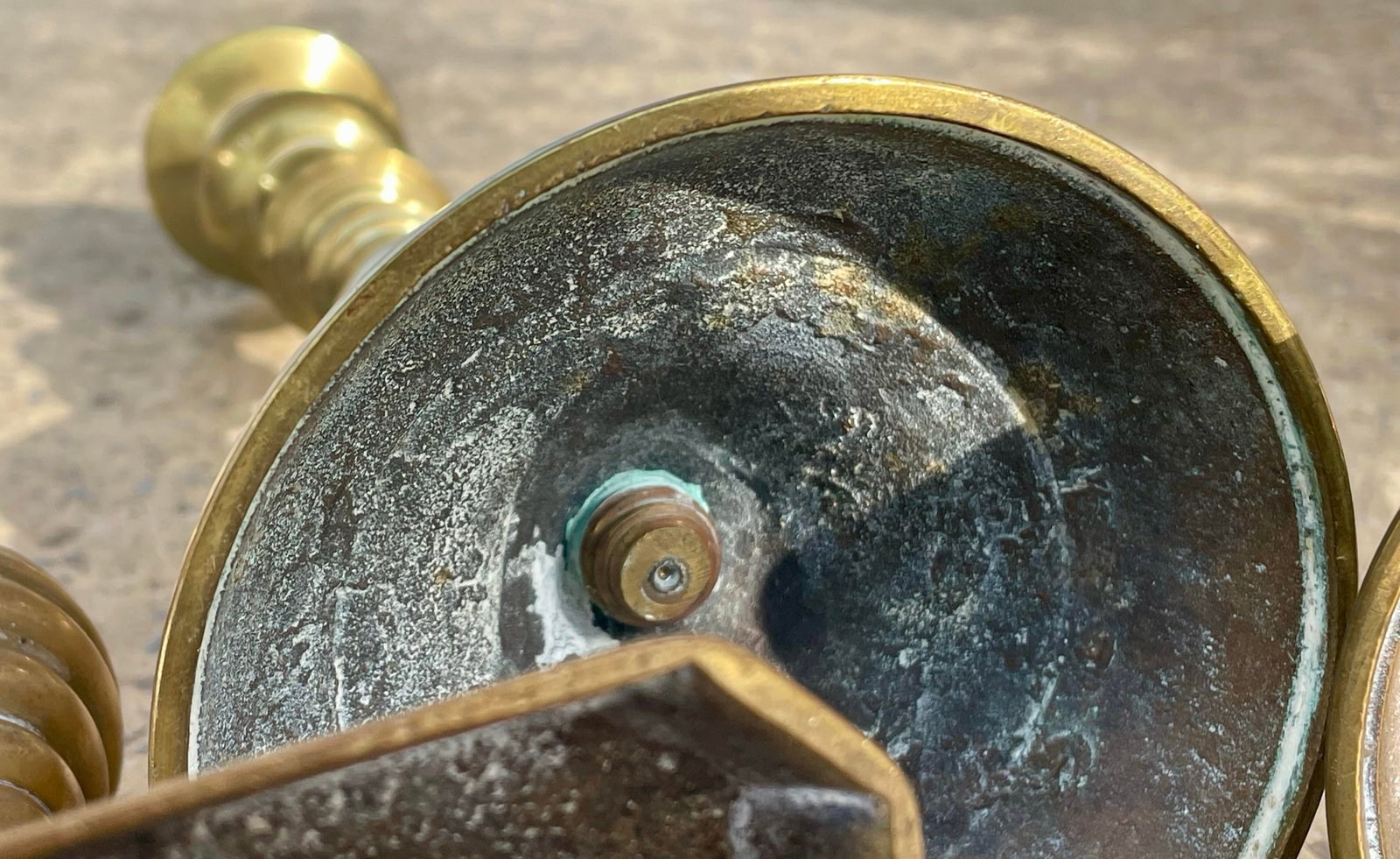 Two Pr Brass Bell Metal 19th C Georgian Candlesticks Holders 10 3/4" Beehive 12" - 10