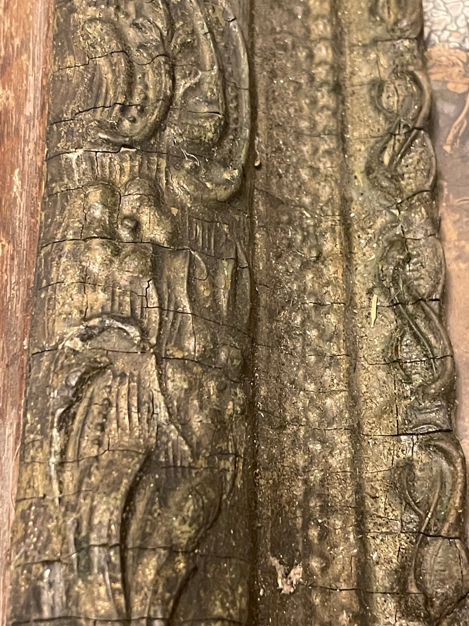 Antique Ornately Carved French Restoration Wooden Mirror W/ Hand Crafted Floral Motifs & a Natural A - 7