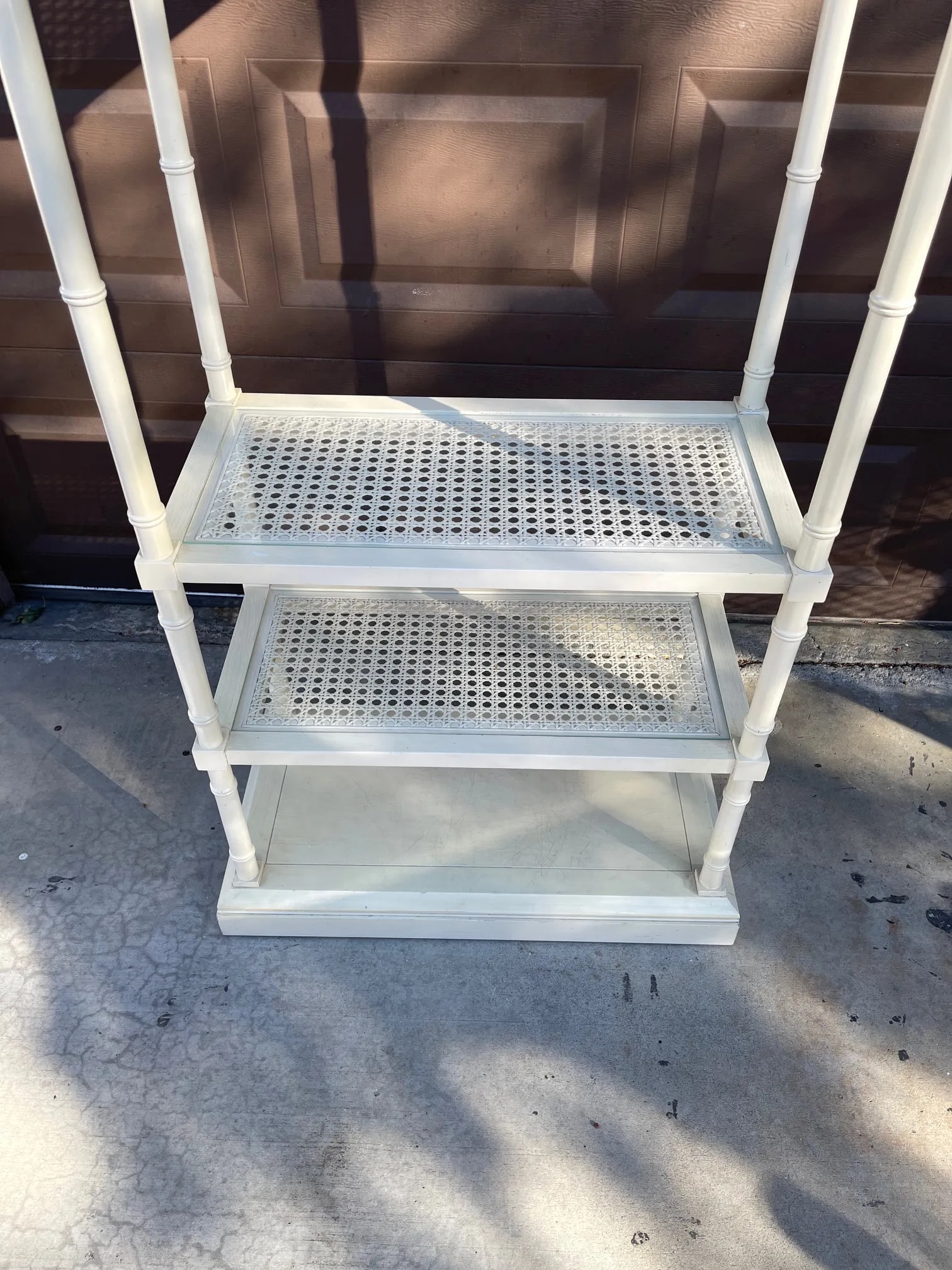 1960s Hickory Chair Co. Cane/Glass 5 Shelve Etagere - 2