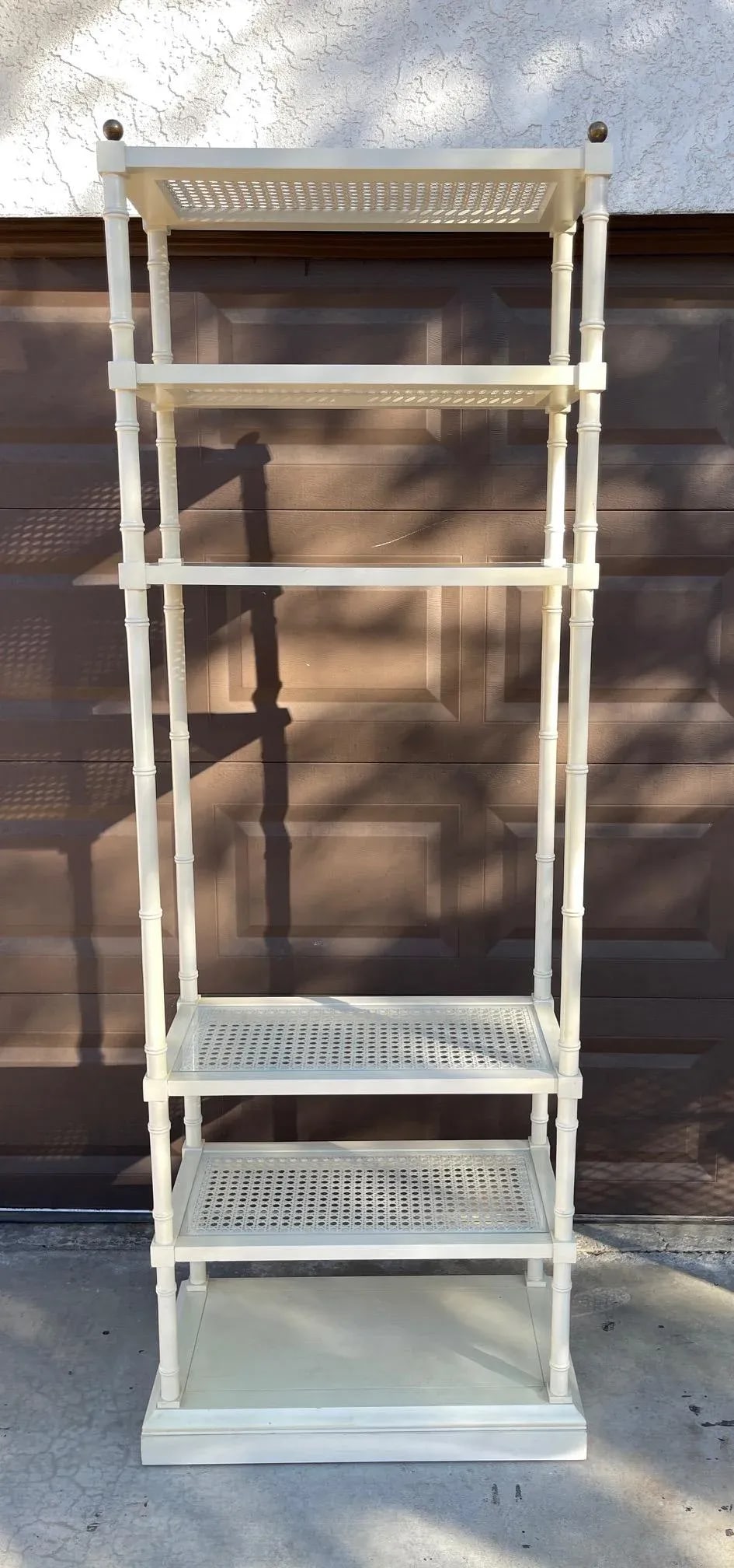 1960s Hickory Chair Co. Cane/Glass 5 Shelve Etagere - 8