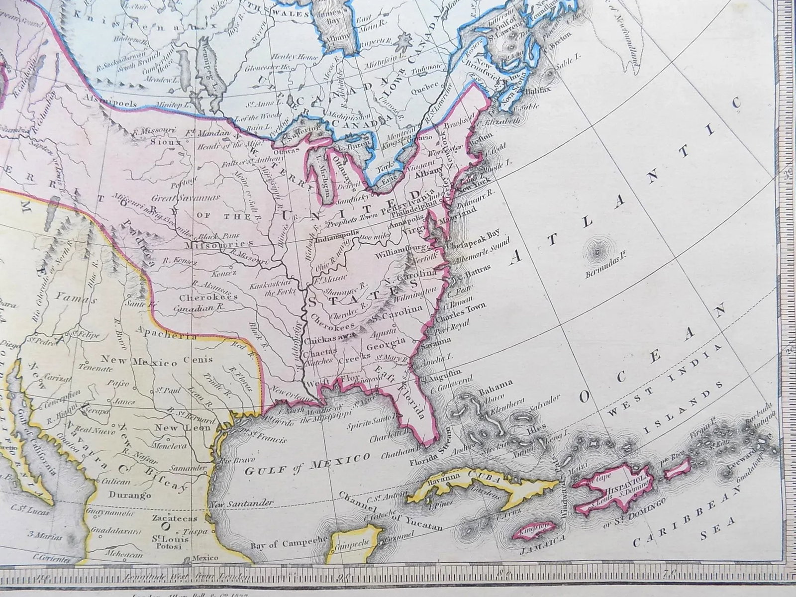 1837 North America From Alan Bell's a New General Atlas, London - 4