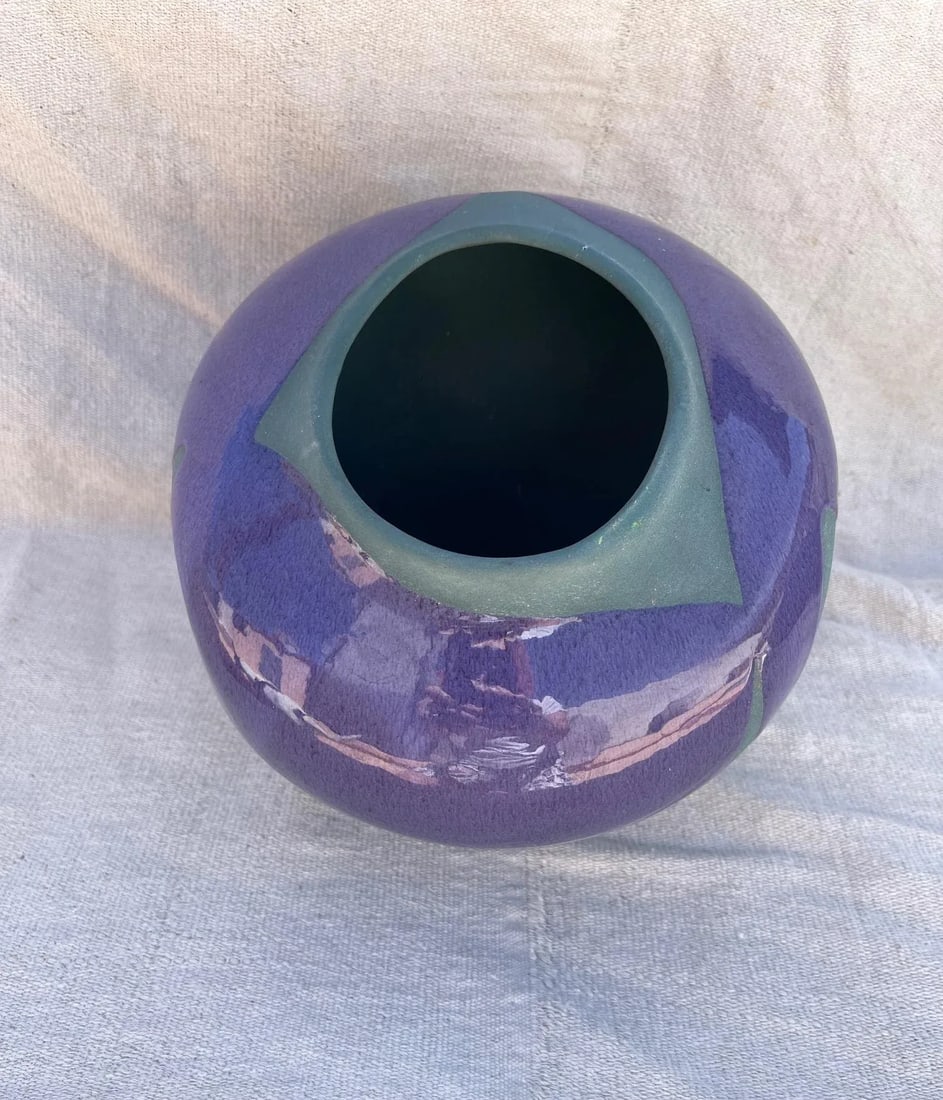 Mid-Century Haeger Purple Drip Pottery/Vases - Set of 2 - 9