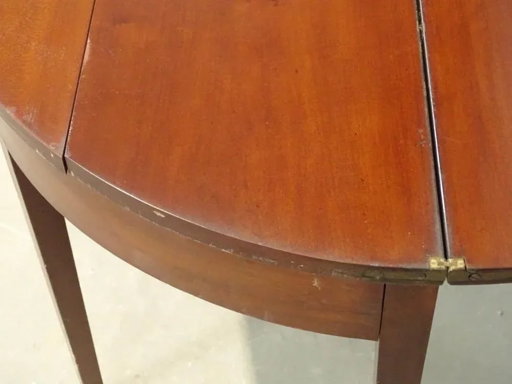 Early 19th Century Demilune Card Table in Cherry Wood - 5