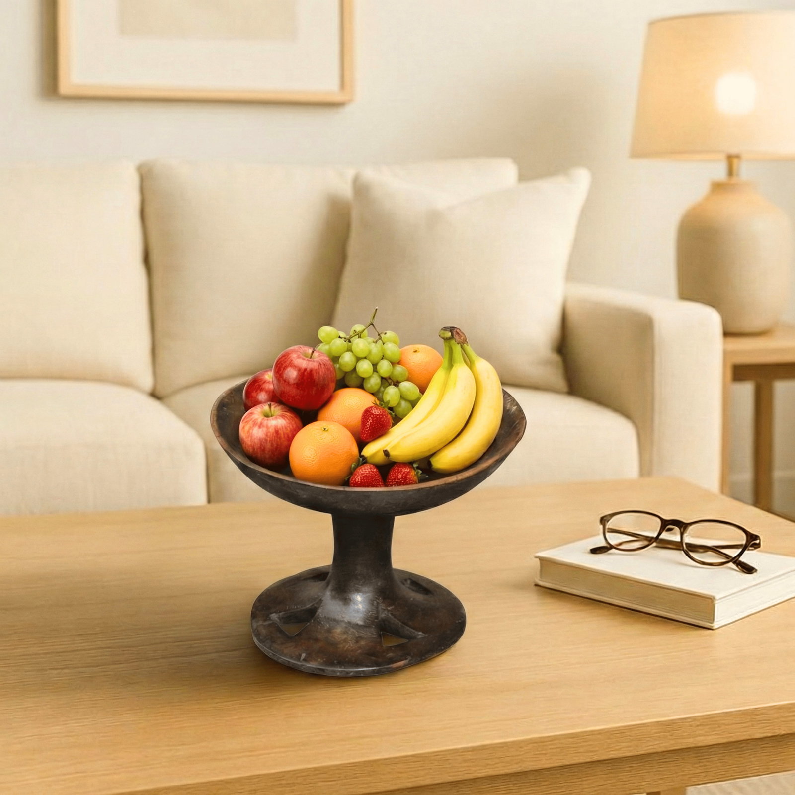 Vintage Transitional Wooden Round Decorative Bowl - 2