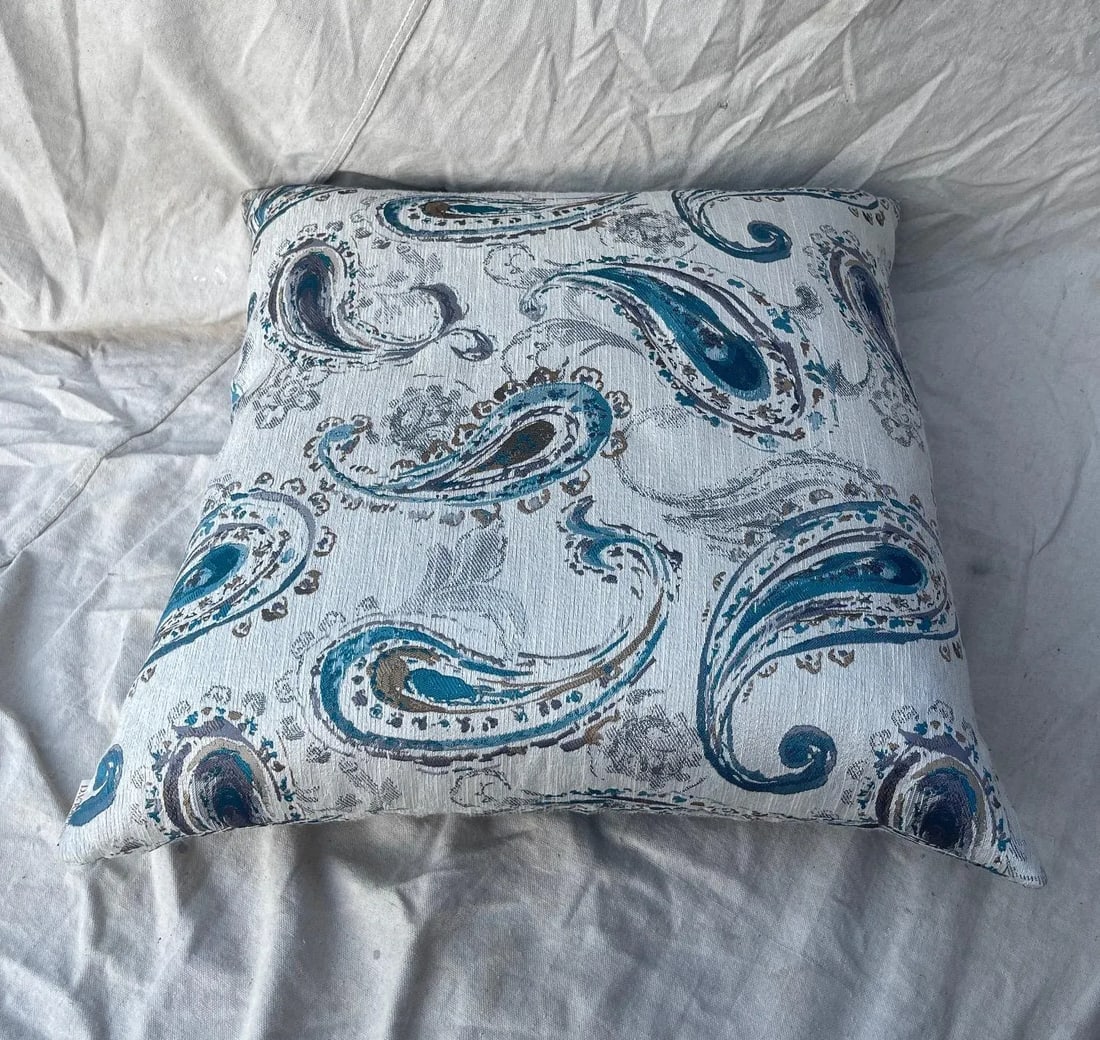 D.VKap Silver Gray/Teal Paisley Throw Pillow - 2