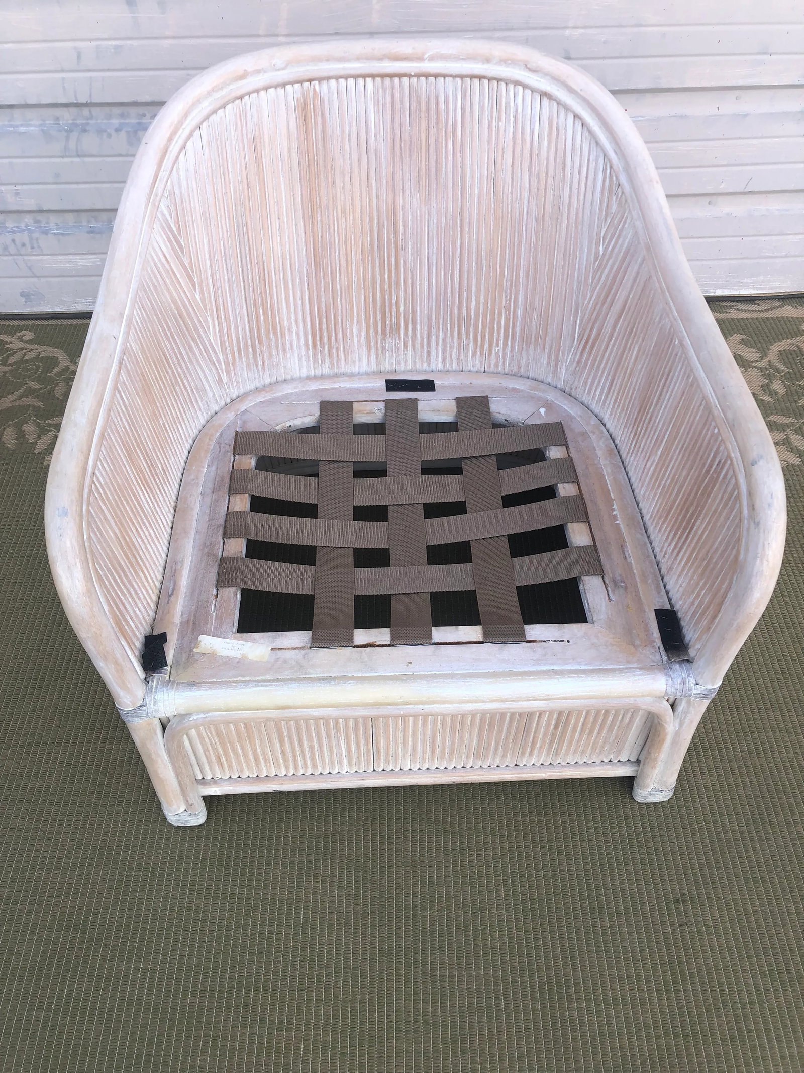 1970s Vintage Split Reed Henry Link Cushioned Chair - 7