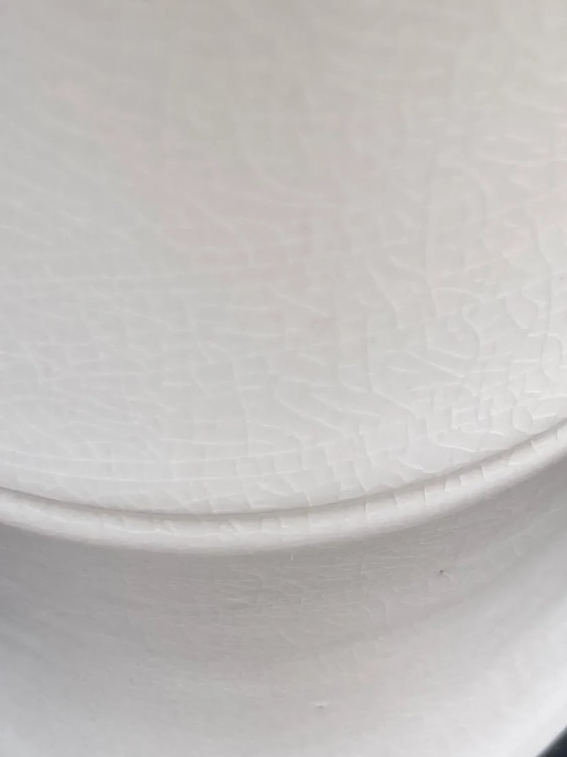 Crackle Glazed Ceramic Bamboo Table Lamp W/Shade - 5