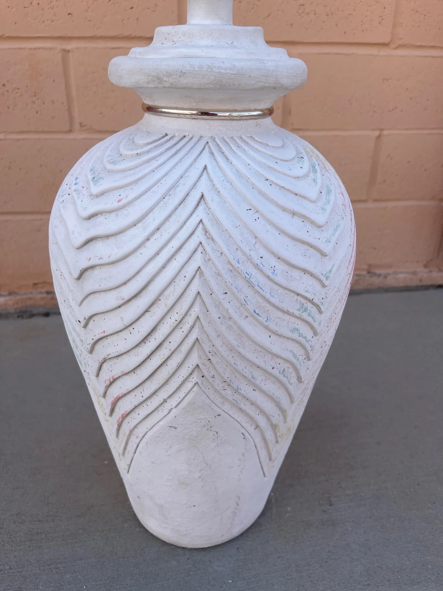 Vintage Postmodern Plaster Table Lamp - 2