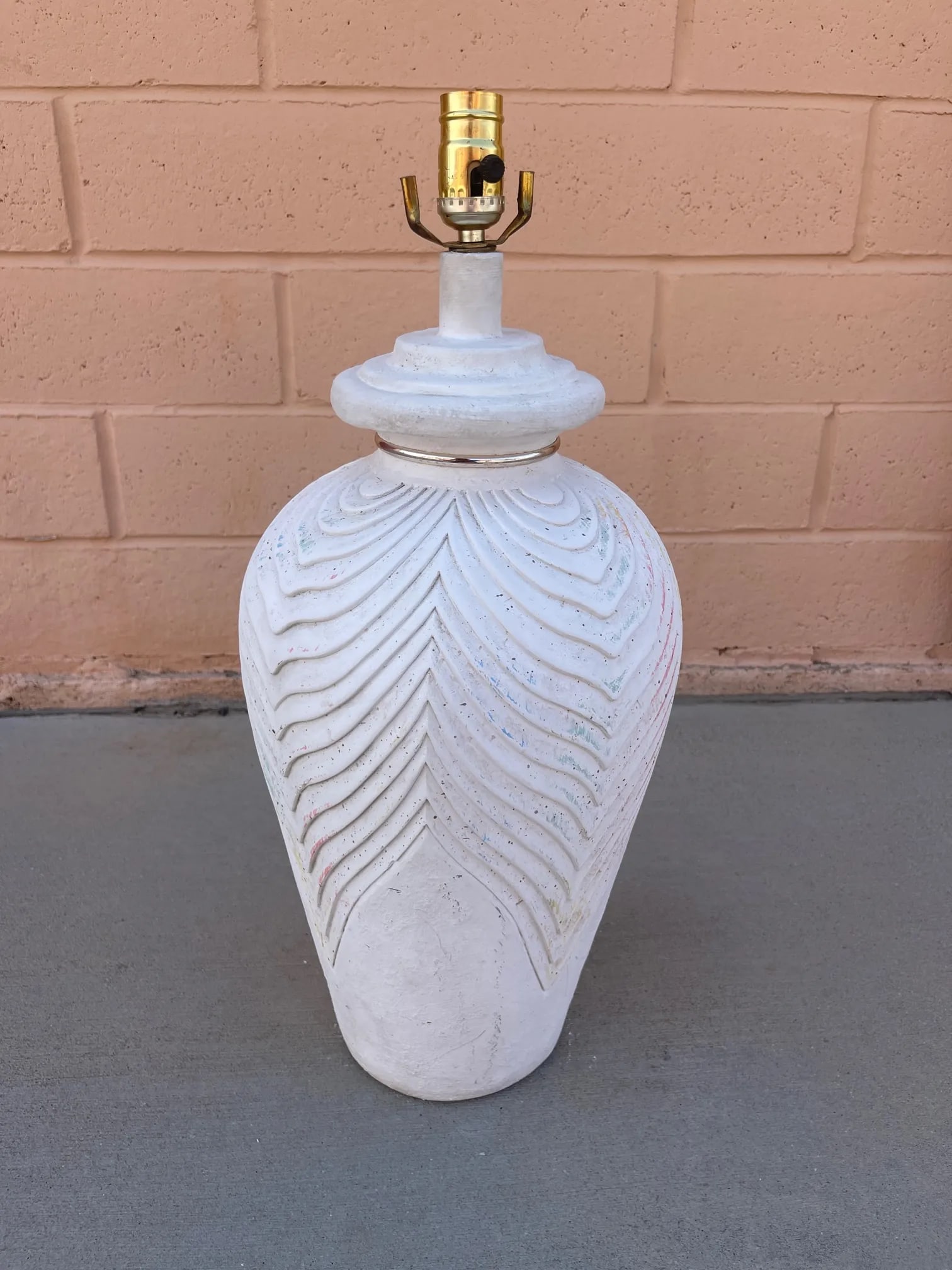 Vintage Postmodern Plaster Table Lamp - 3