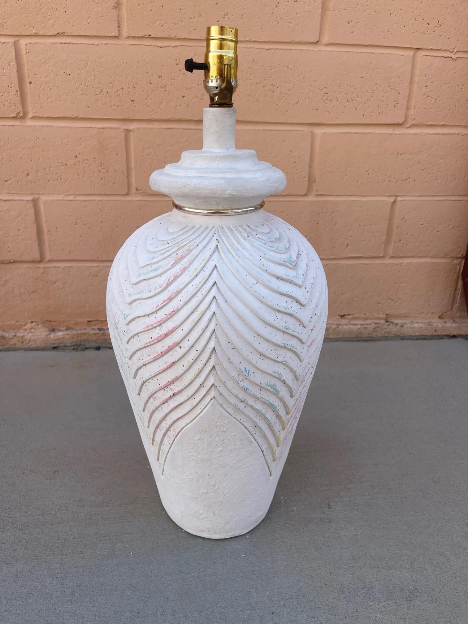 Vintage Postmodern Plaster Table Lamp - 6