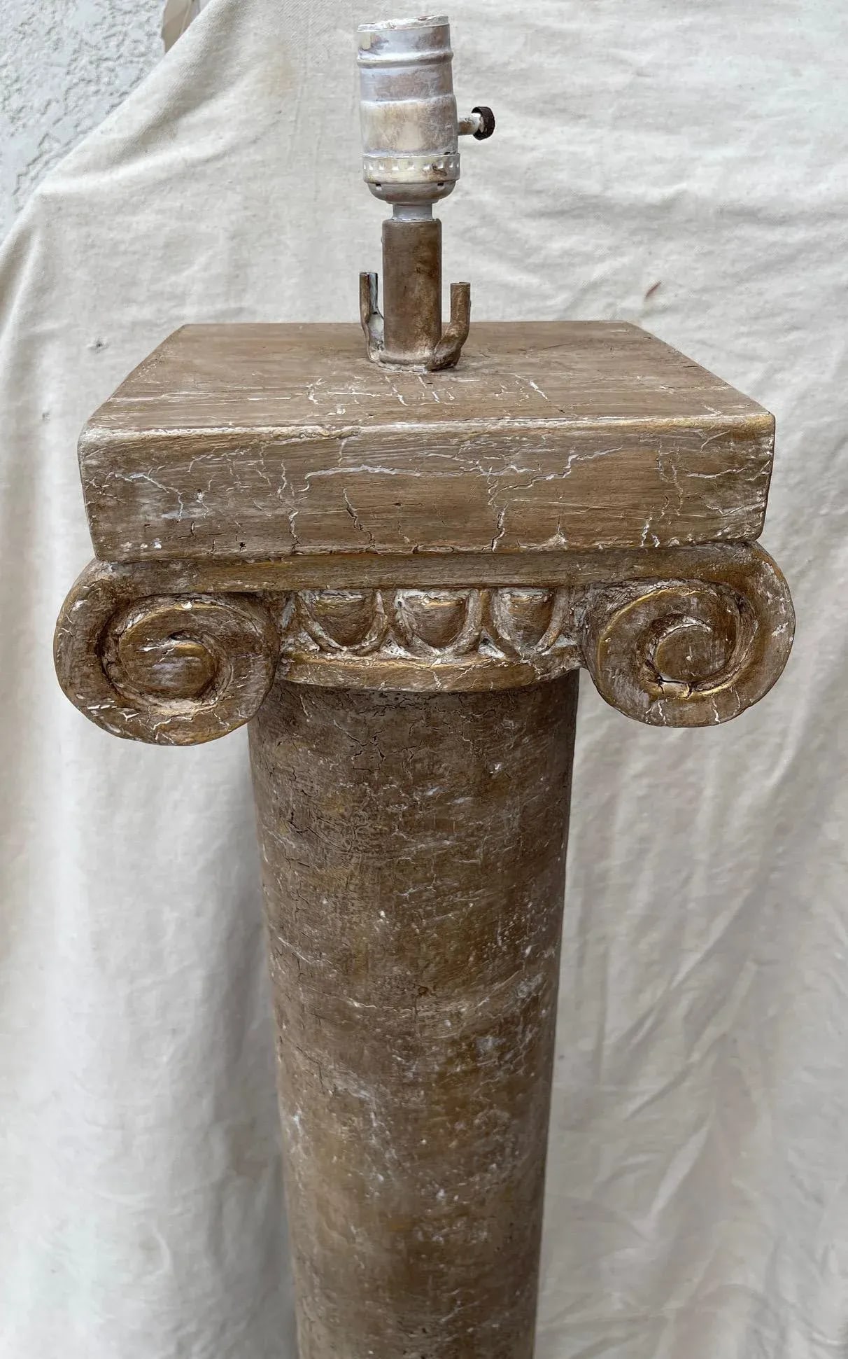 Vintage Neoclassic Plaster Column Floor Lamp - 2