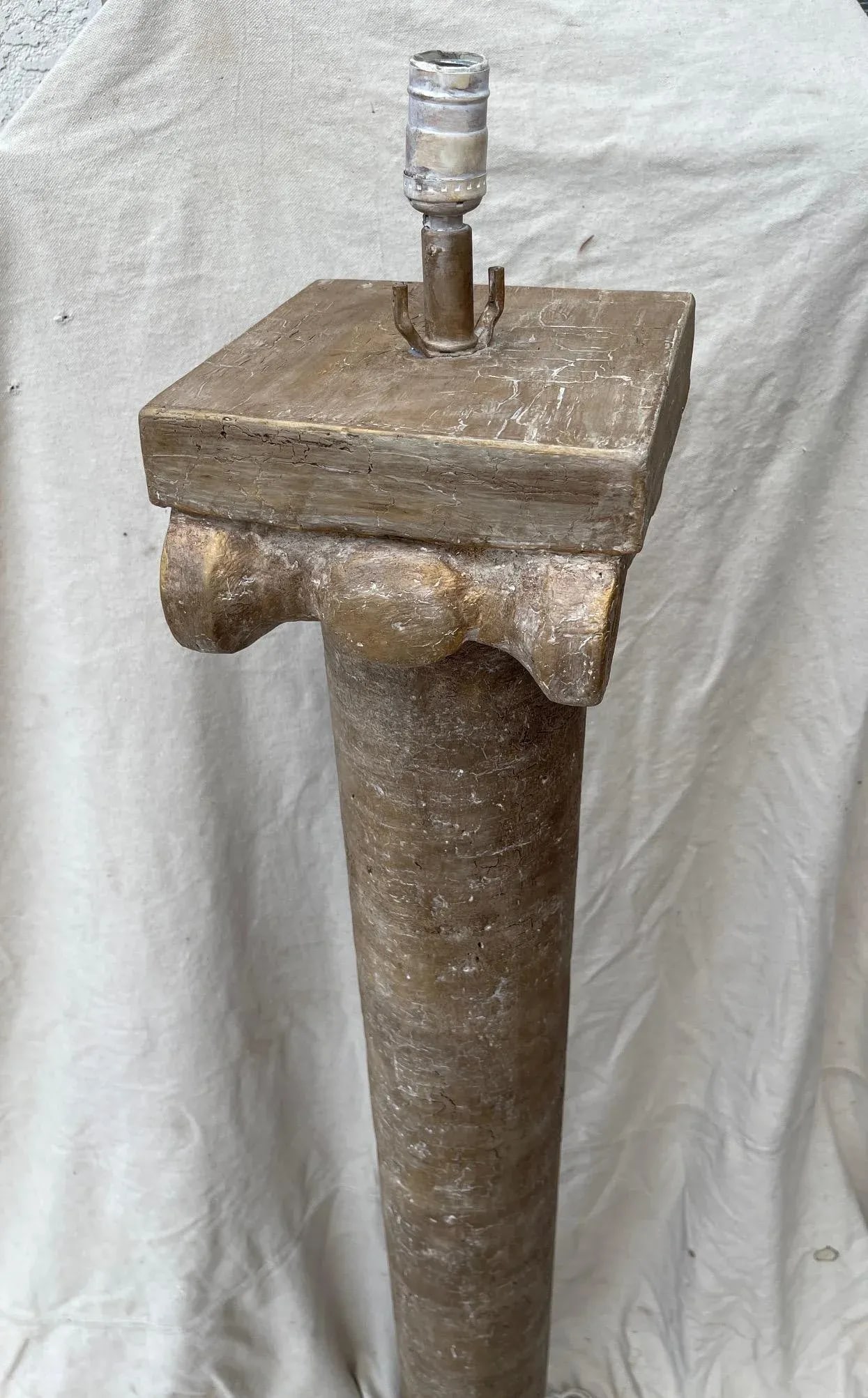 Vintage Neoclassic Plaster Column Floor Lamp - 3