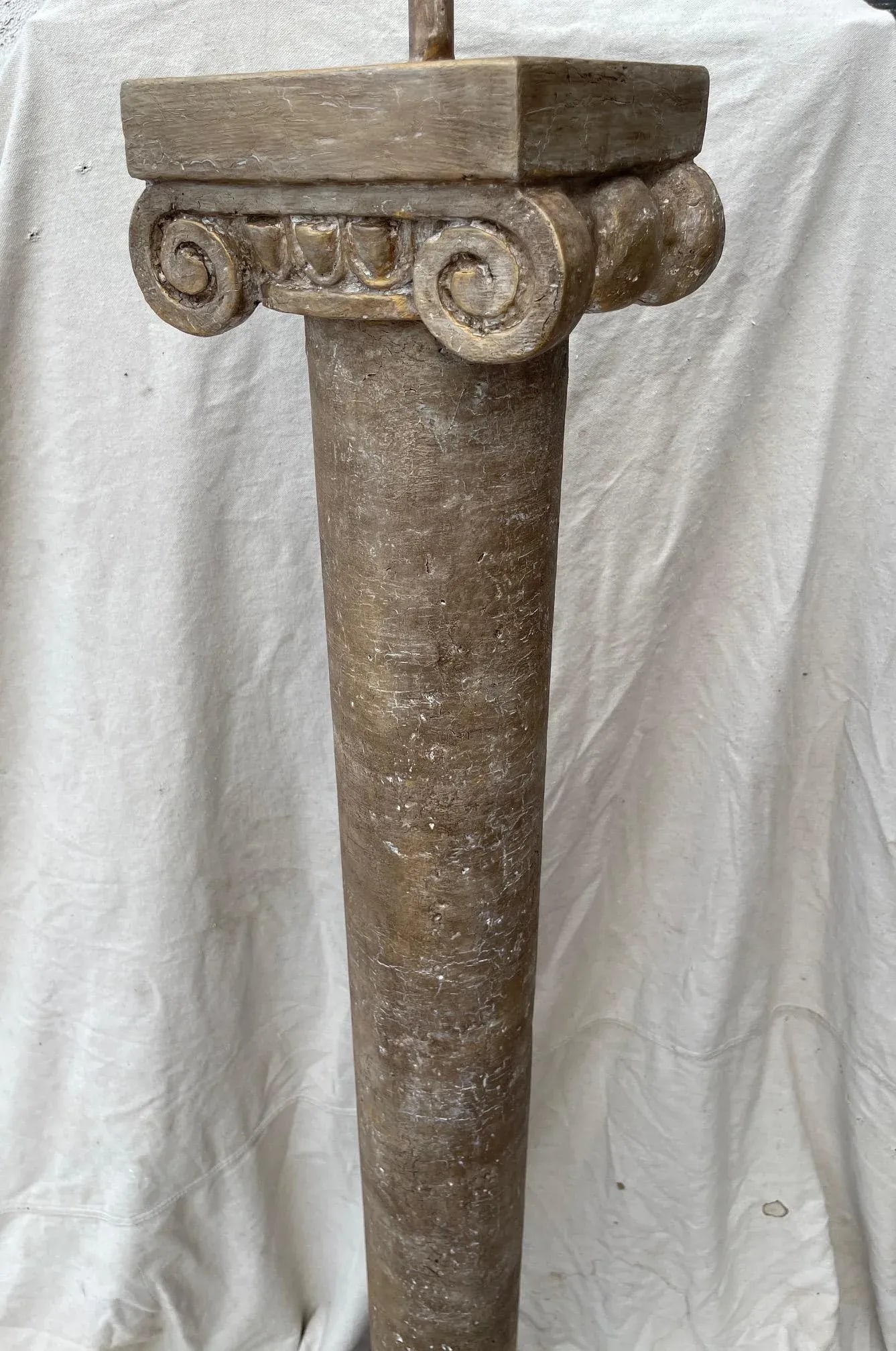 Vintage Neoclassic Plaster Column Floor Lamp - 4