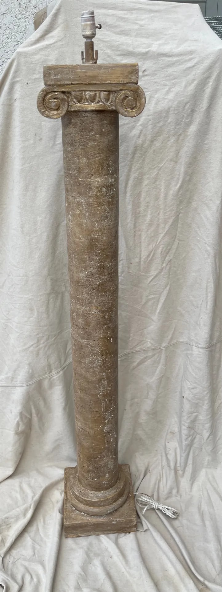 Vintage Neoclassic Plaster Column Floor Lamp - 5