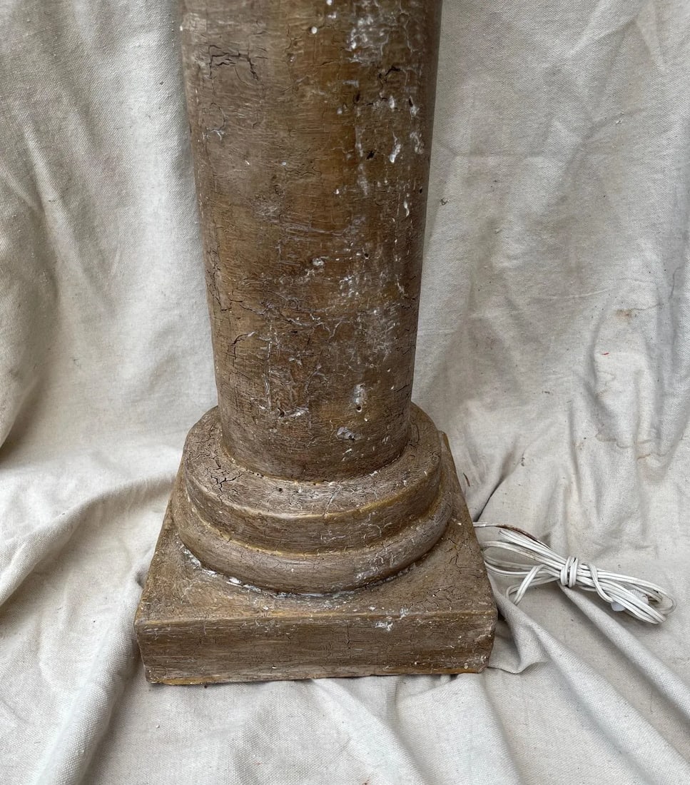 Vintage Neoclassic Plaster Column Floor Lamp - 7