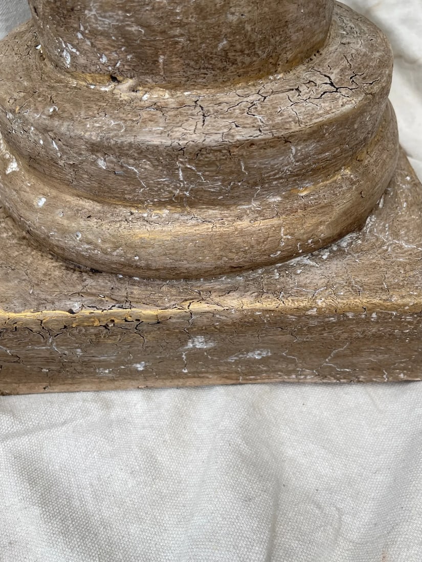 Vintage Neoclassic Plaster Column Floor Lamp - 9