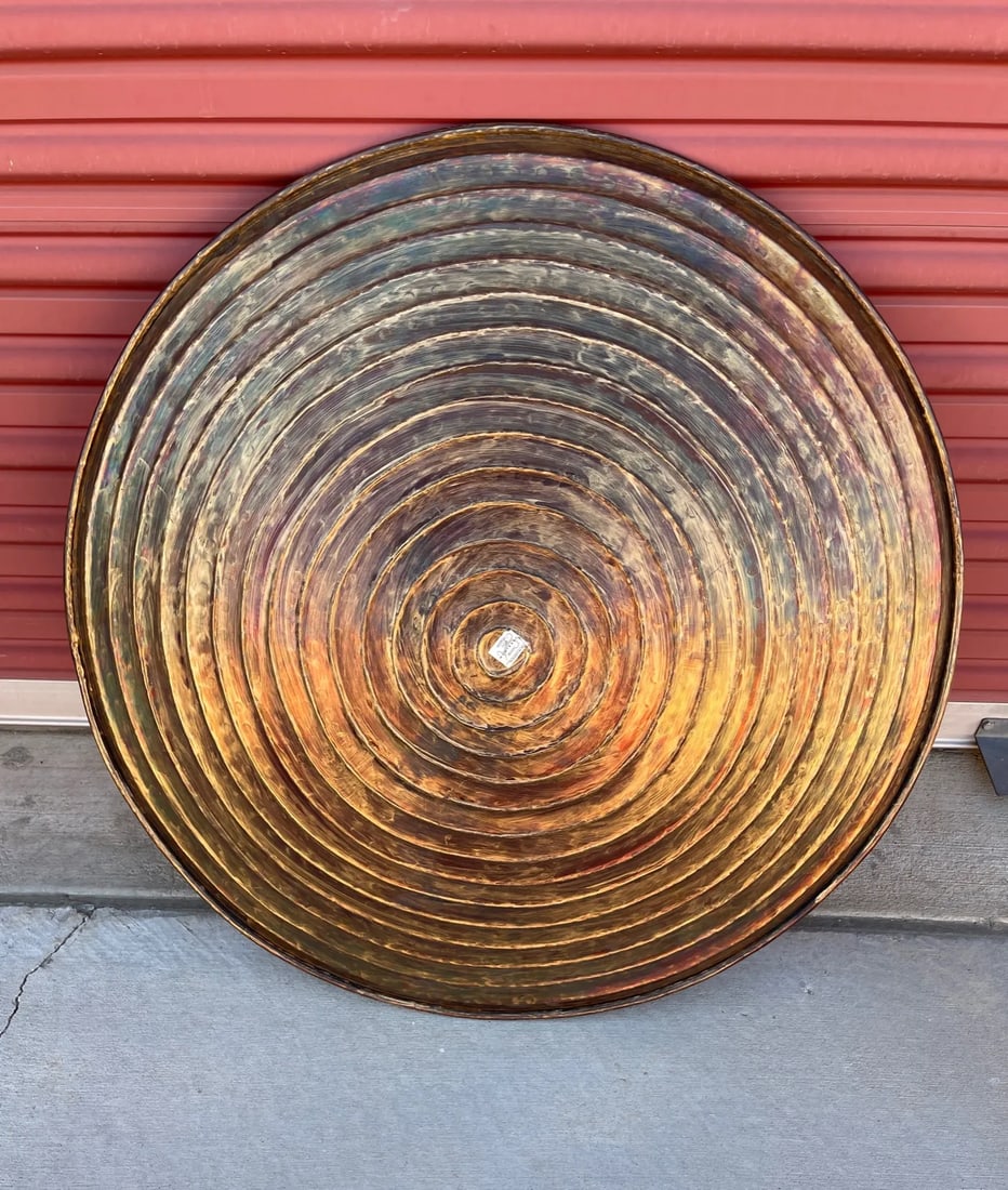 Large Copper Patina Wall Disk - 2