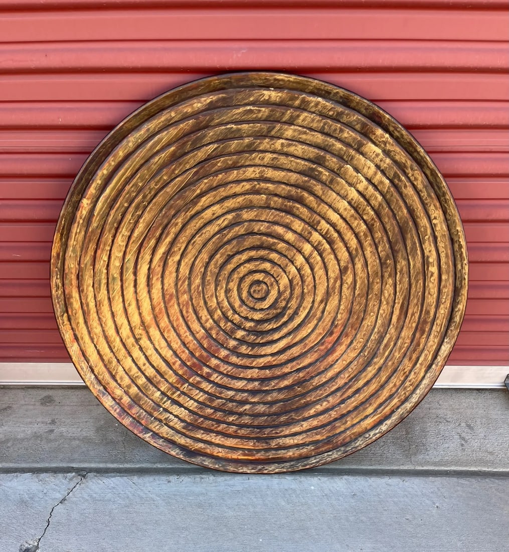 Large Copper Patina Wall Disk - 6