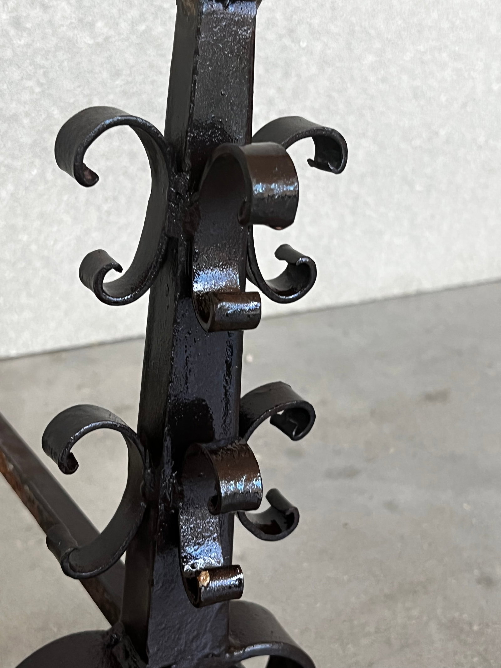 19th French Wrought Iron Firedogs or Andirons - 6