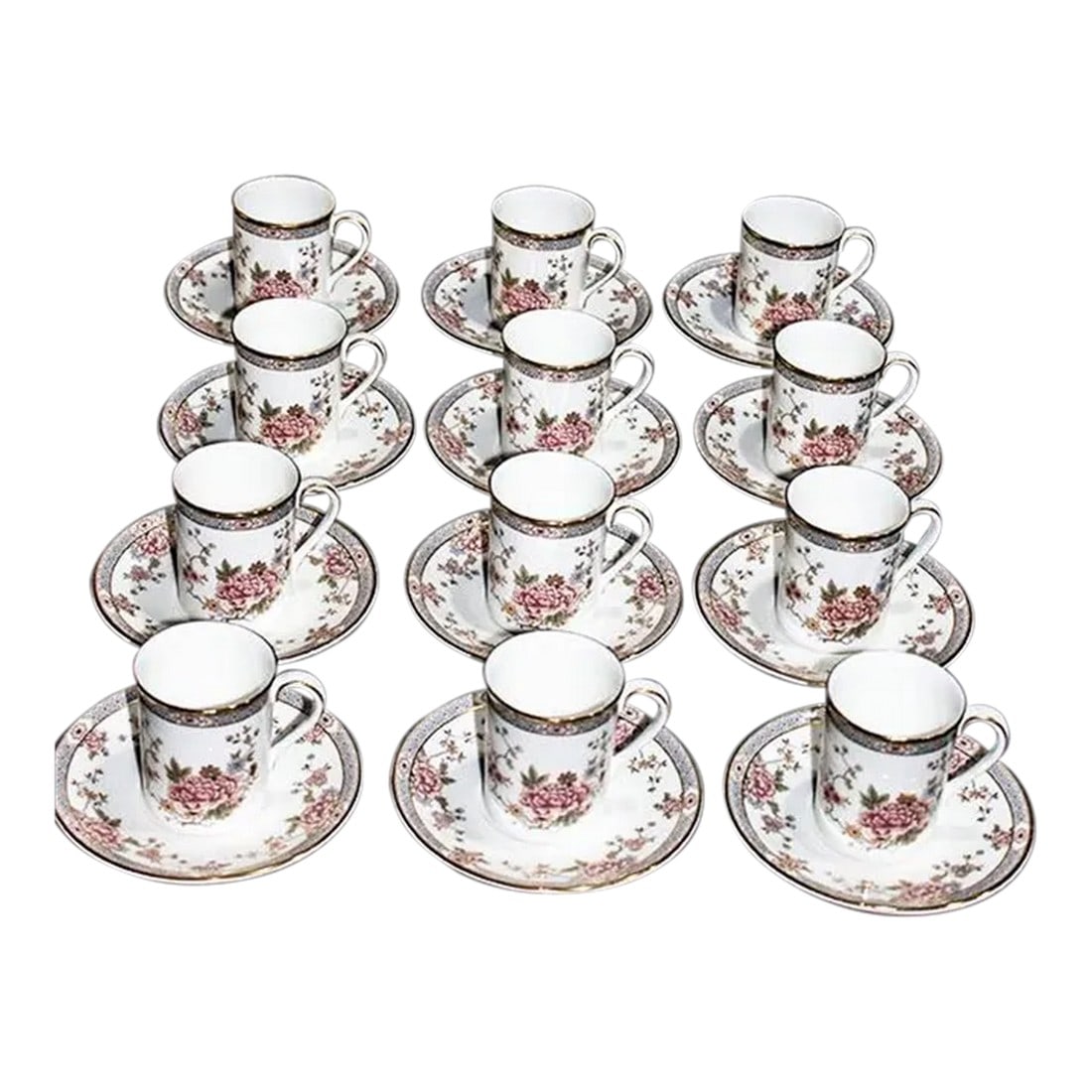 Royal Doulton China Canton Pattern - 12 Demitasse Cups & Saucers (1 of 7)