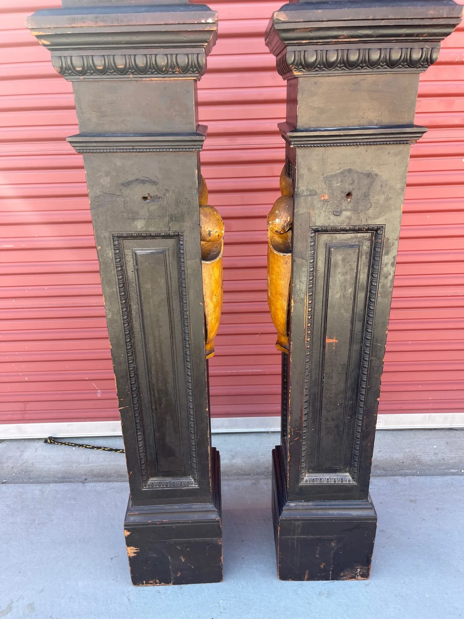 Antique 19c Architectural Salvage Newel Post-A Pair - 4