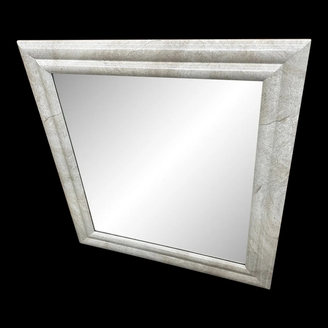 Vintage Postmodern Faux Marble Laminate Mirror: Postmodern Faux Marble Laminate Mirror in Beige/Taupe color. Made by Alf Italia Design Group Italy. Heavy, has hardware on back. Great paired up with the matching set of nightstands I have in