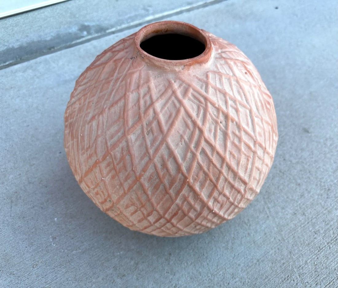 Vintage Terracotta Textured Vase - 2