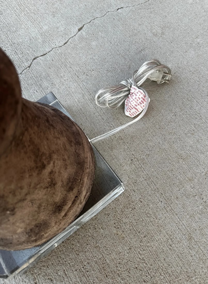 Restoration Hardware Style Faux Stone Table Lamp W/Shade - 4