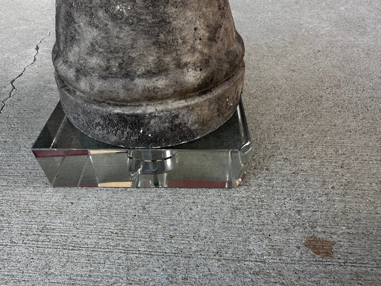 Restoration Hardware Style Faux Stone Table Lamp W/Shade - 6